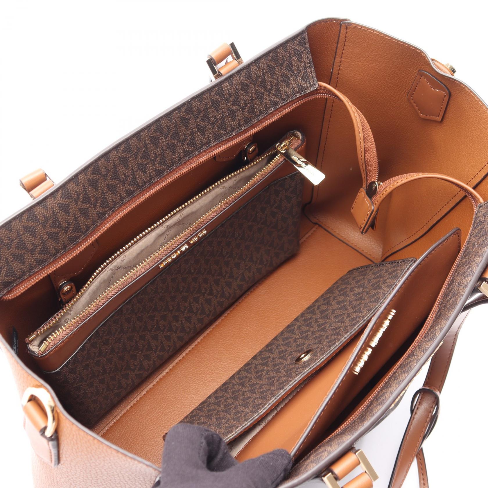 マイケルコース KIMBERLY 3 IN 1 PVCコーティングキャンバス レザー2wayトートバッグ