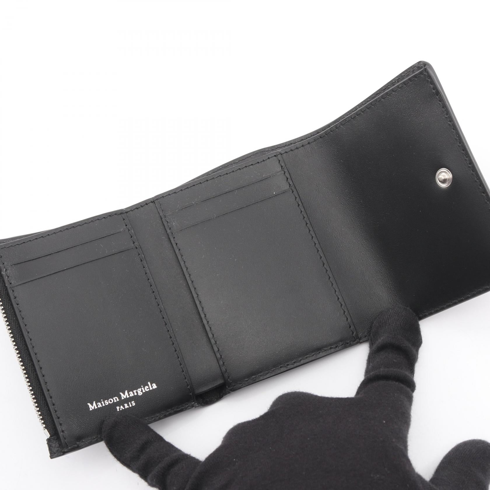 メゾンマルジェラ 4ステッチ レザー三つ折り財布