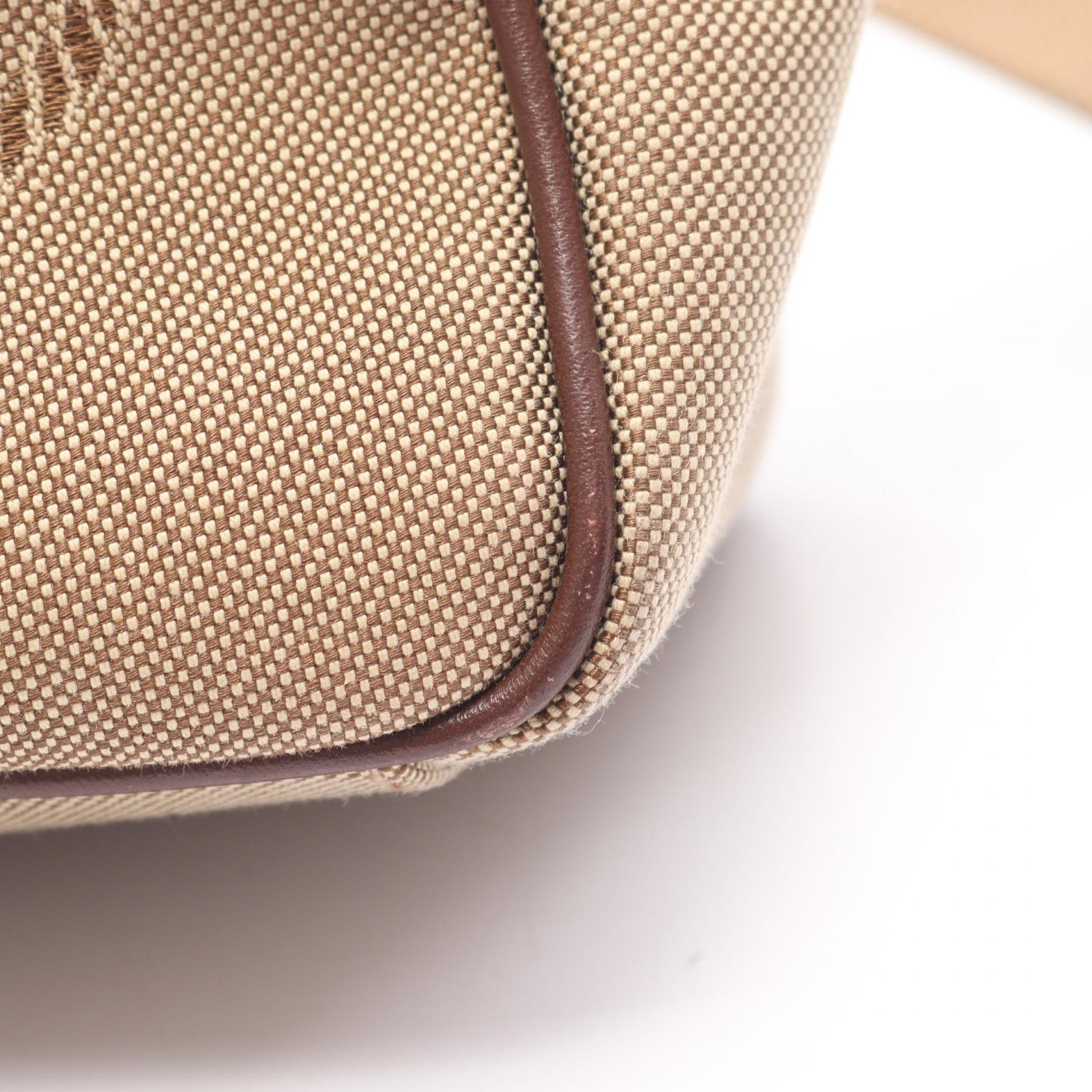 プラダ LOGO JACQUARD レザーキャンバスショルダーバッグ