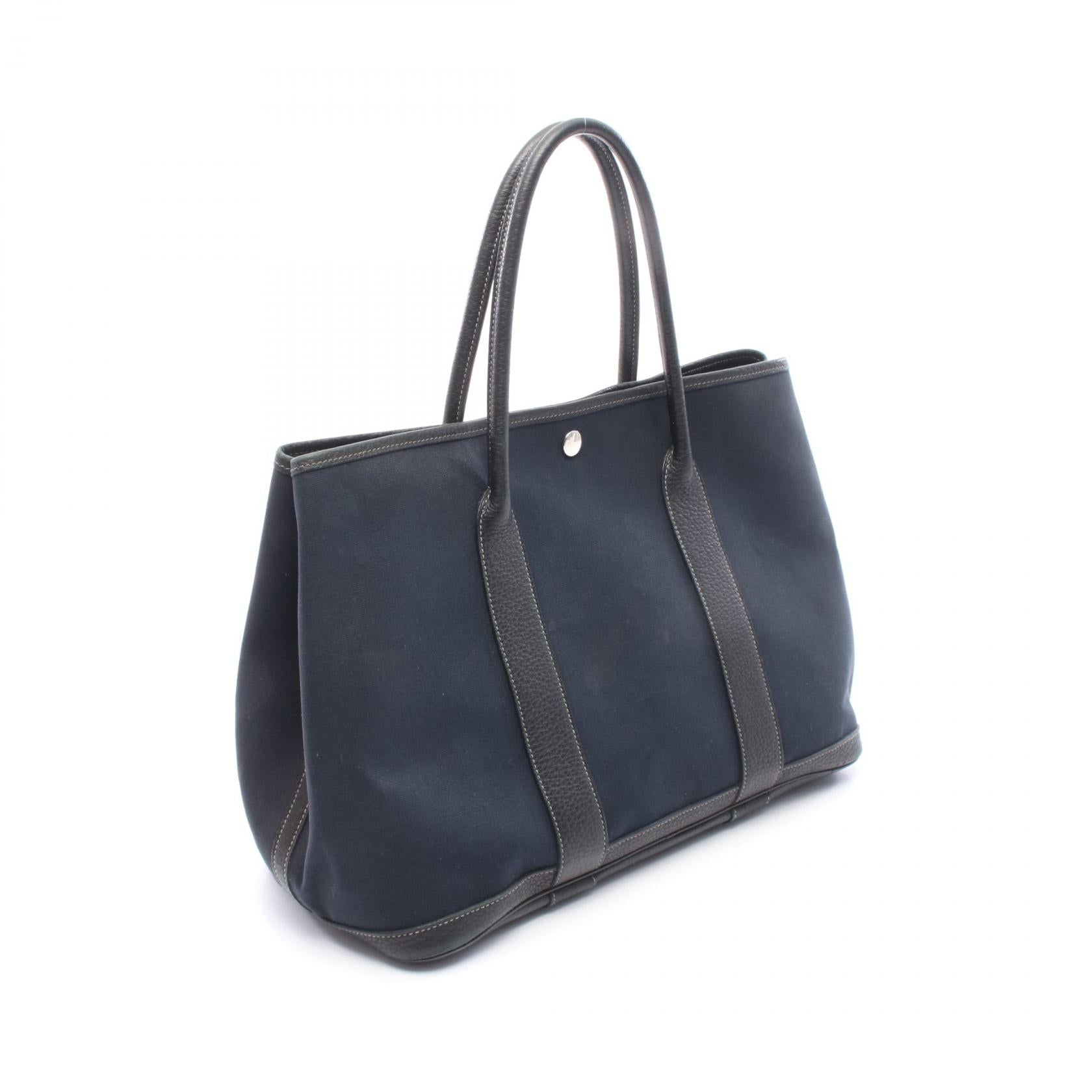 エルメス ガーデンパーティPM トワルオフィシエ レザー キャンバストートバッグ