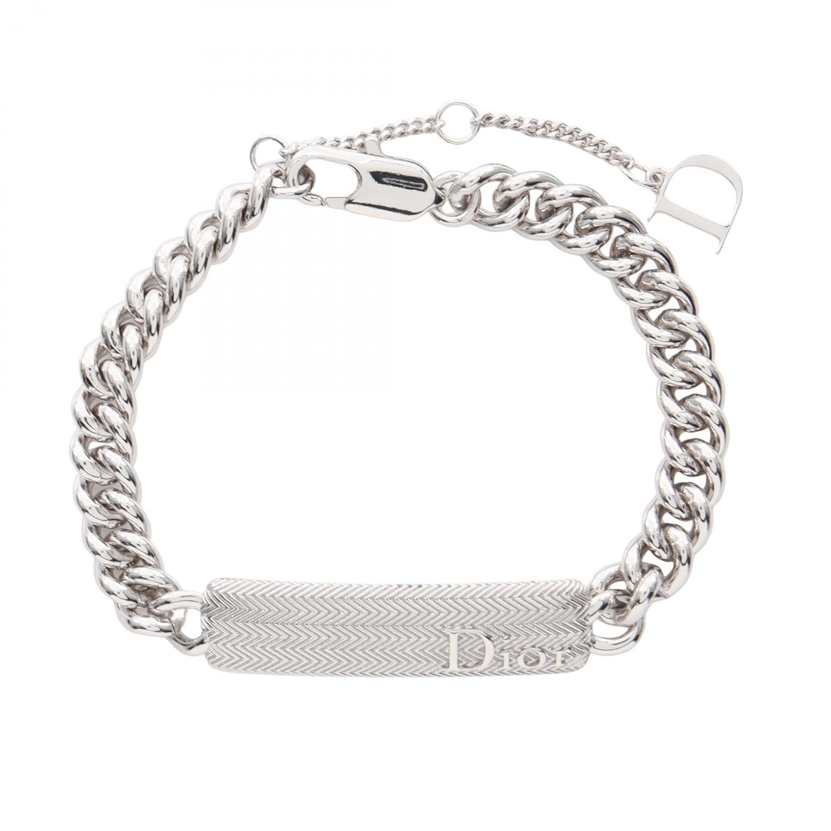 ディオール Guilloche Chain Link Bracelet ステンレススチール ブレスレット