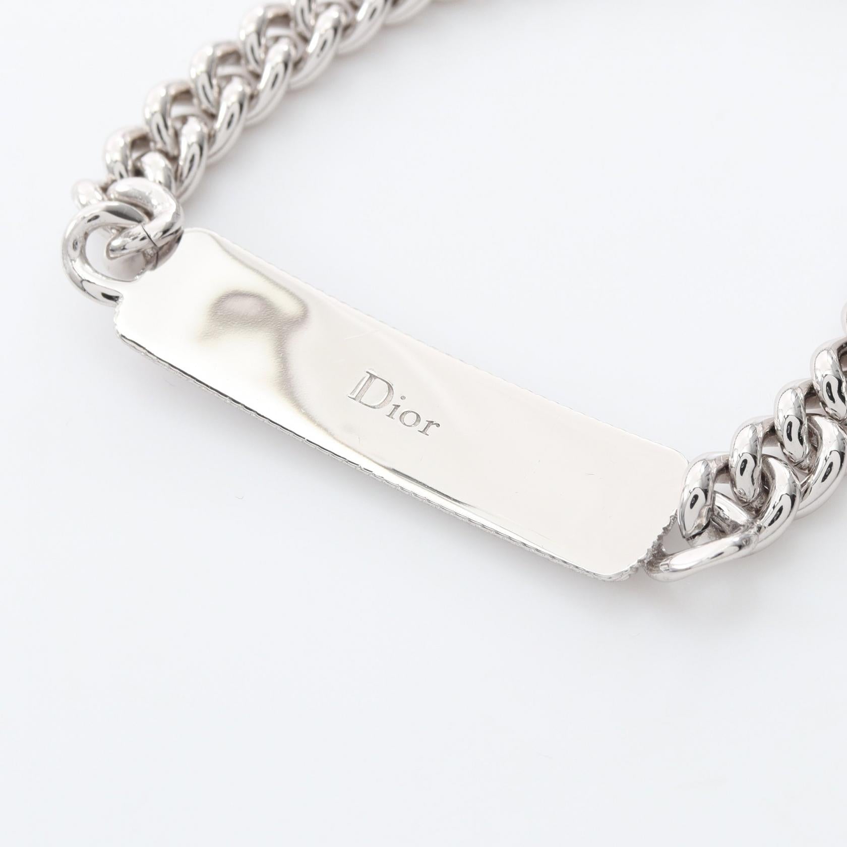 ディオール Guilloche Chain Link Bracelet ステンレススチール ブレスレット