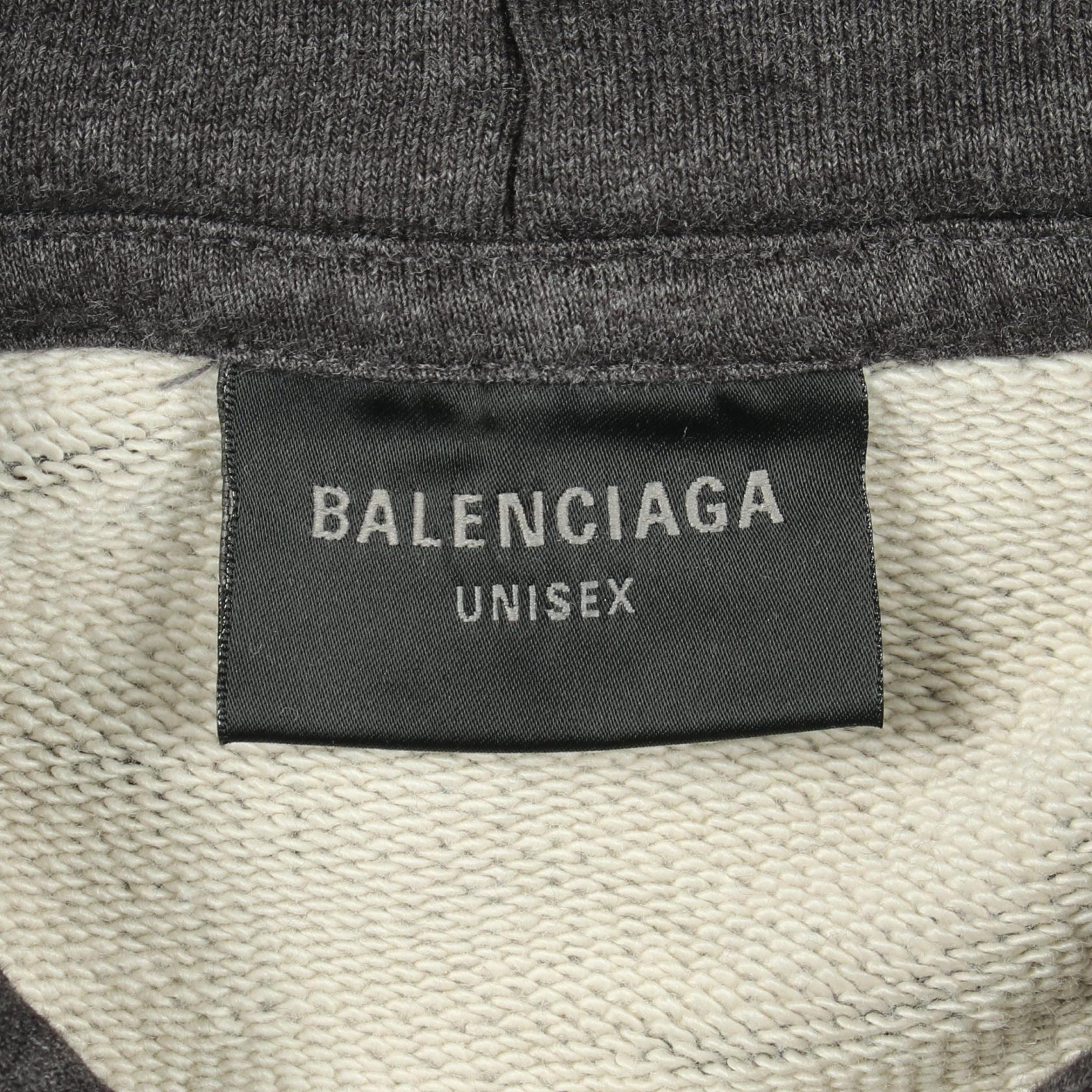 バレンシアガ TAPE TYPE RIPPED POCKET HOODIE コットンパーカー