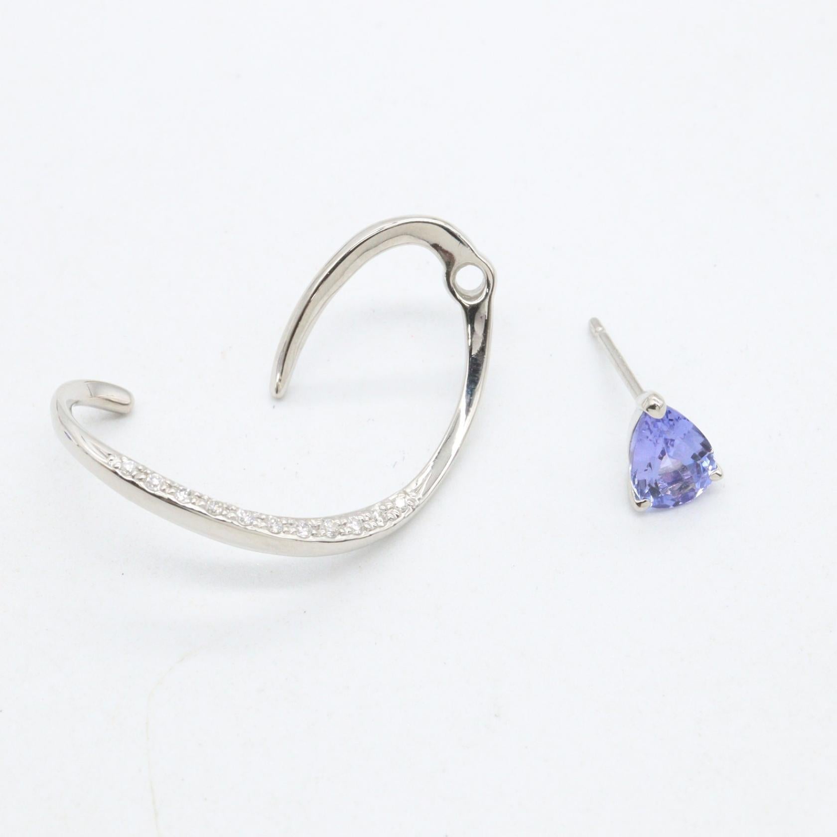 スタージュエリー Pt950プラチナ タンザナイト ダイヤモンド ピアス