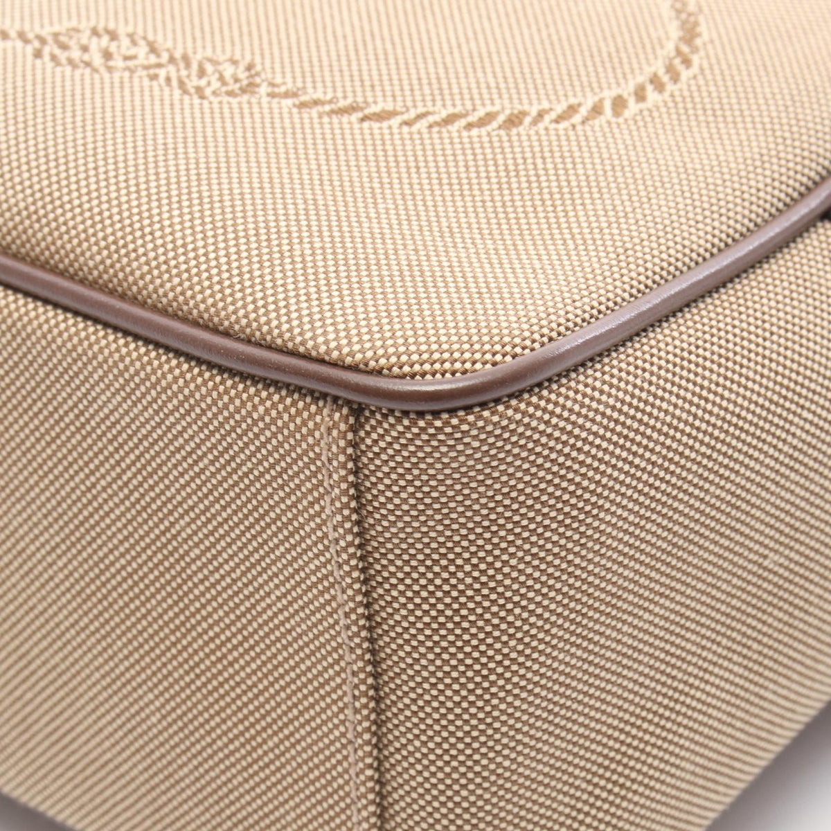 プラダ LOGO JACQUARD キャンバス レザー ショルダーバッグ