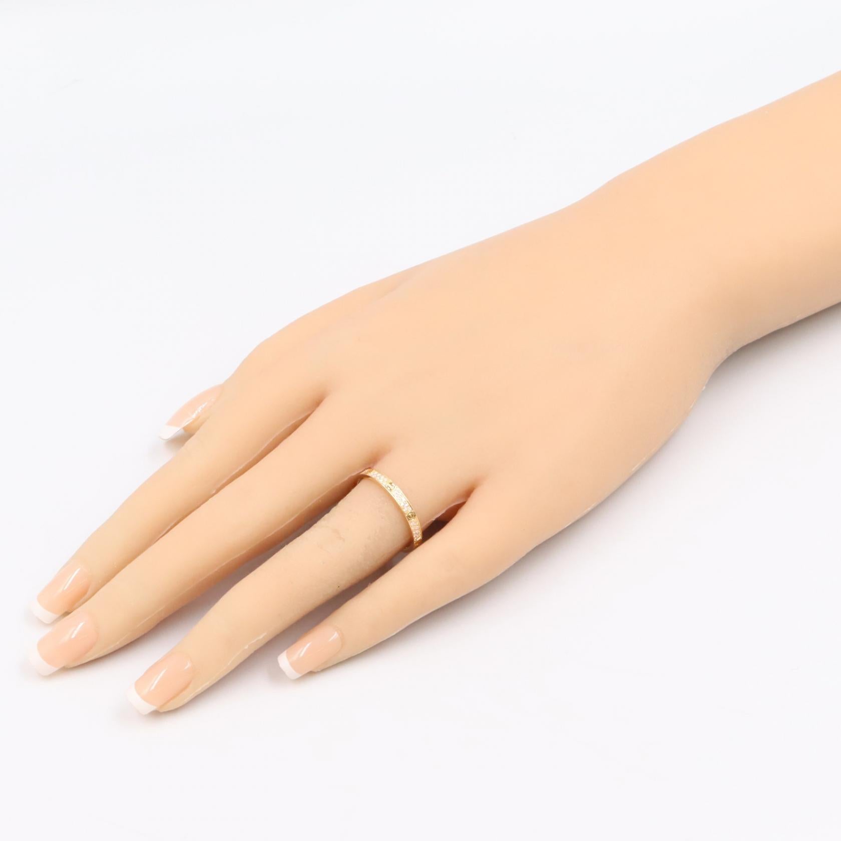 カルティエ ミニラブリング パヴェダイヤ Au750 リング 19号