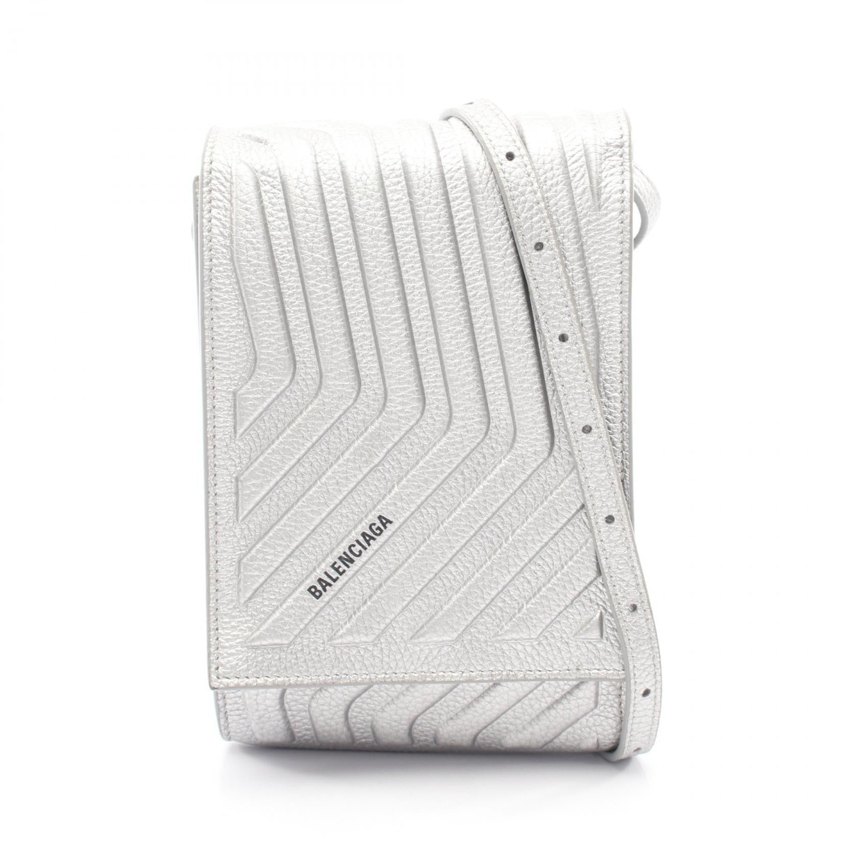 バレンシアガ レザー携帯ショルダーバッグ