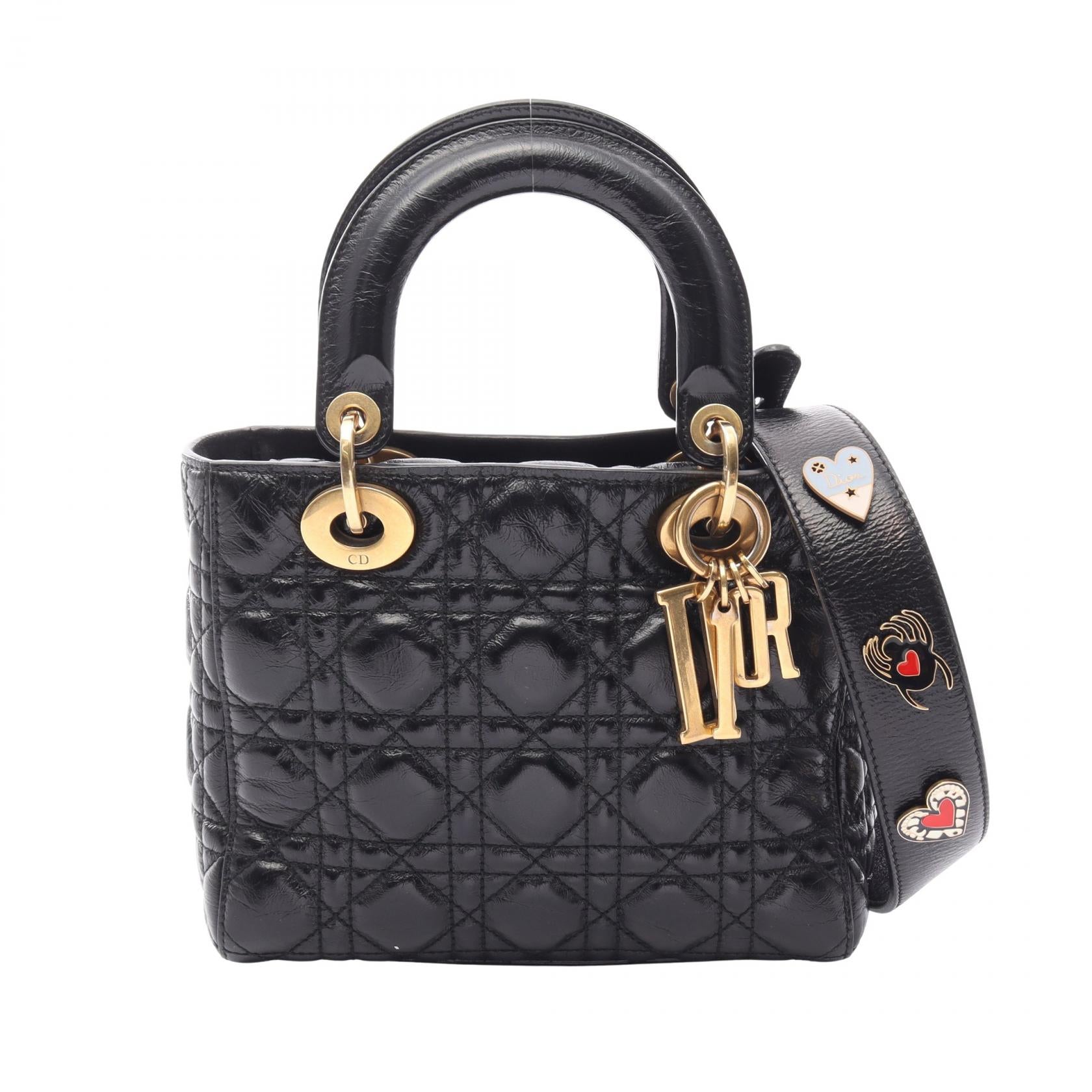 ディオール LADY DIOR MY ABCDIOR レザー 2wayハンドバッグ