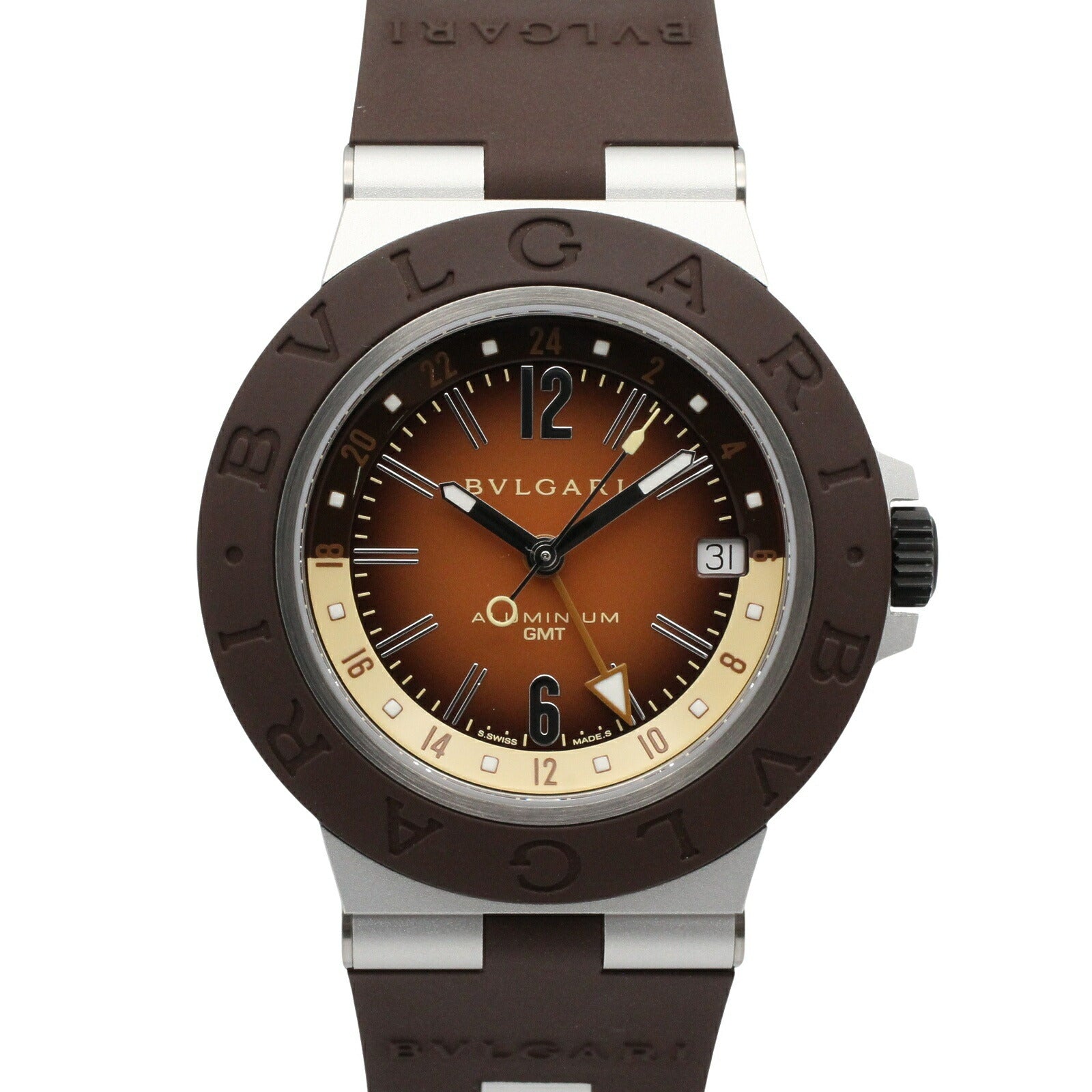 ブルガリ アルミニウム GMT アルミニウム メンズ腕時計