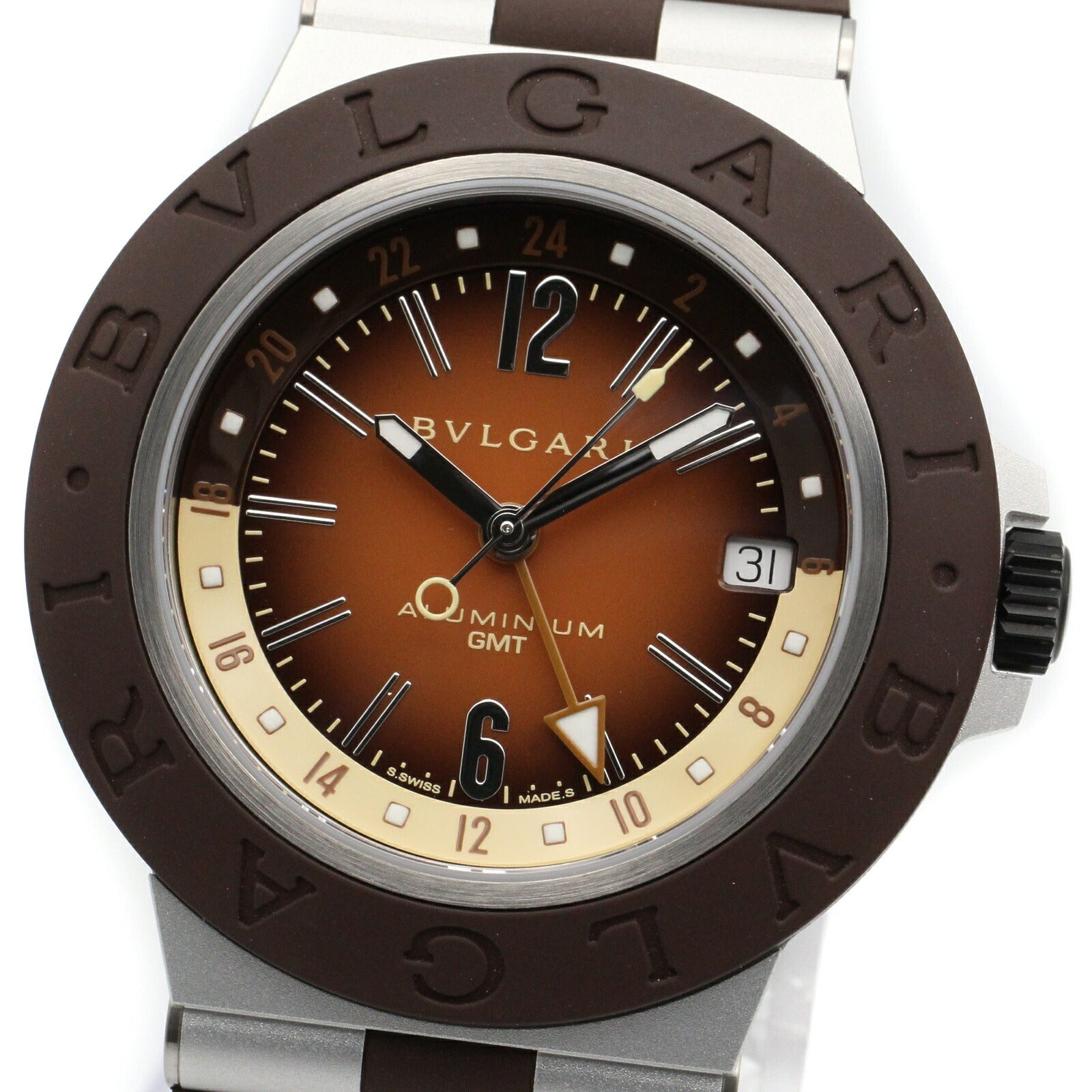 ブルガリ アルミニウム GMT アルミニウム メンズ腕時計