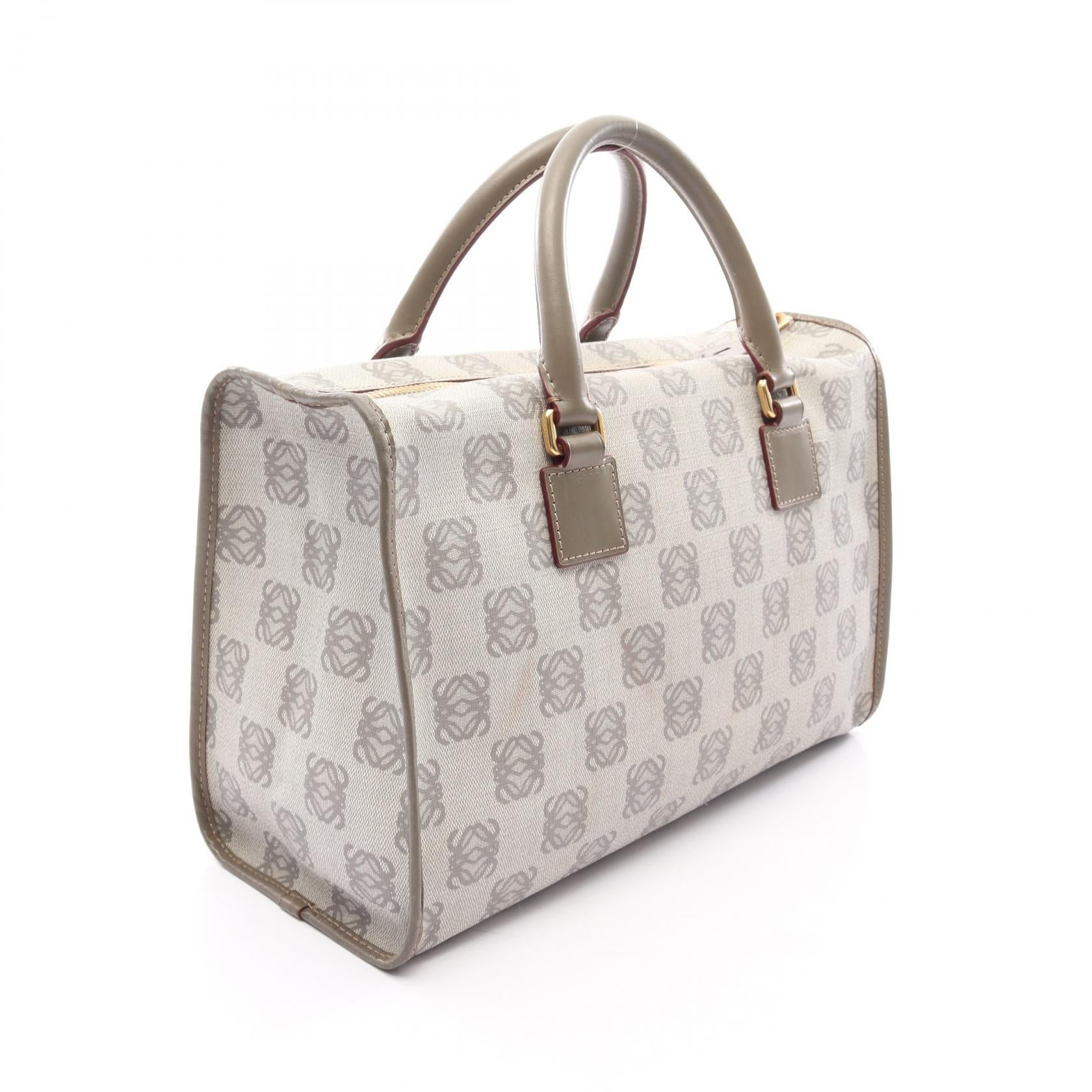 ロエベ アナグラム PVCコーティングキャンバス レザー トートバッグ