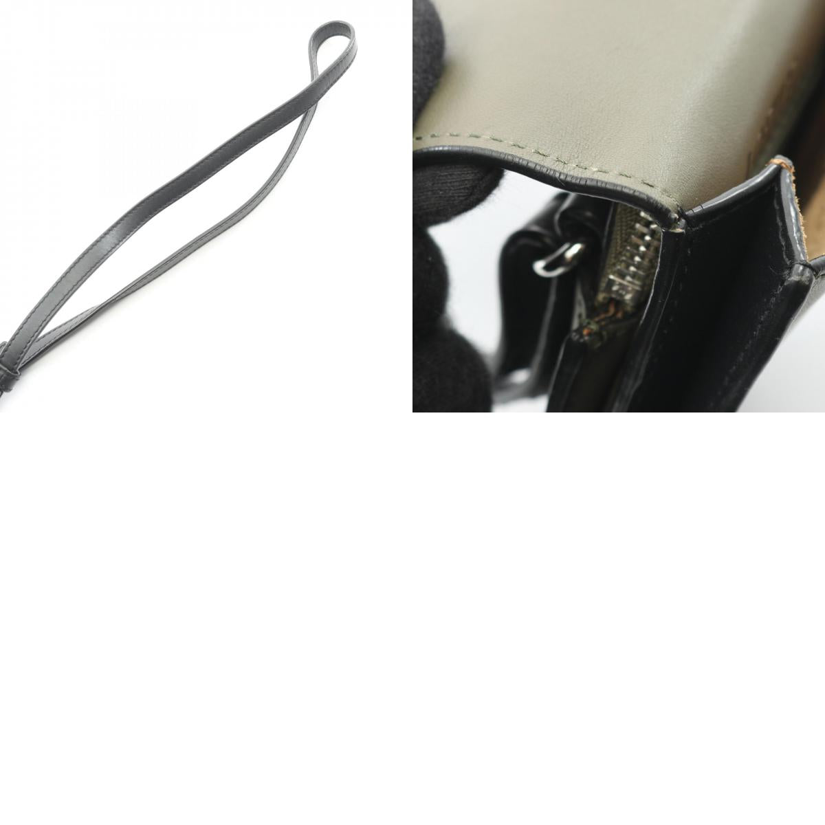 ロエベ GUSSET FLAT CROSSBODY レザーショルダーバッグ