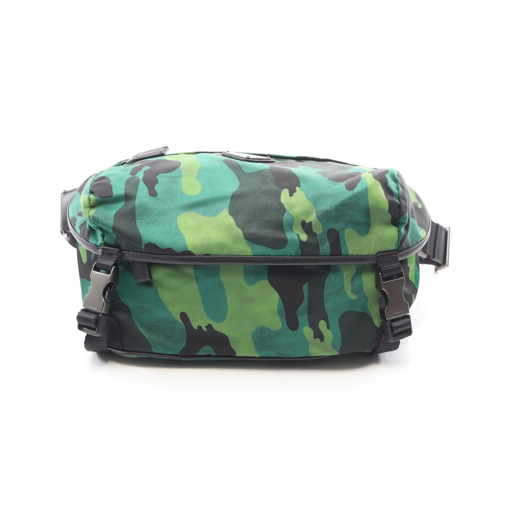 プラダ TESSUTO CAMOUFL ナイロン サフィアーノレザー ショルダーバッグ