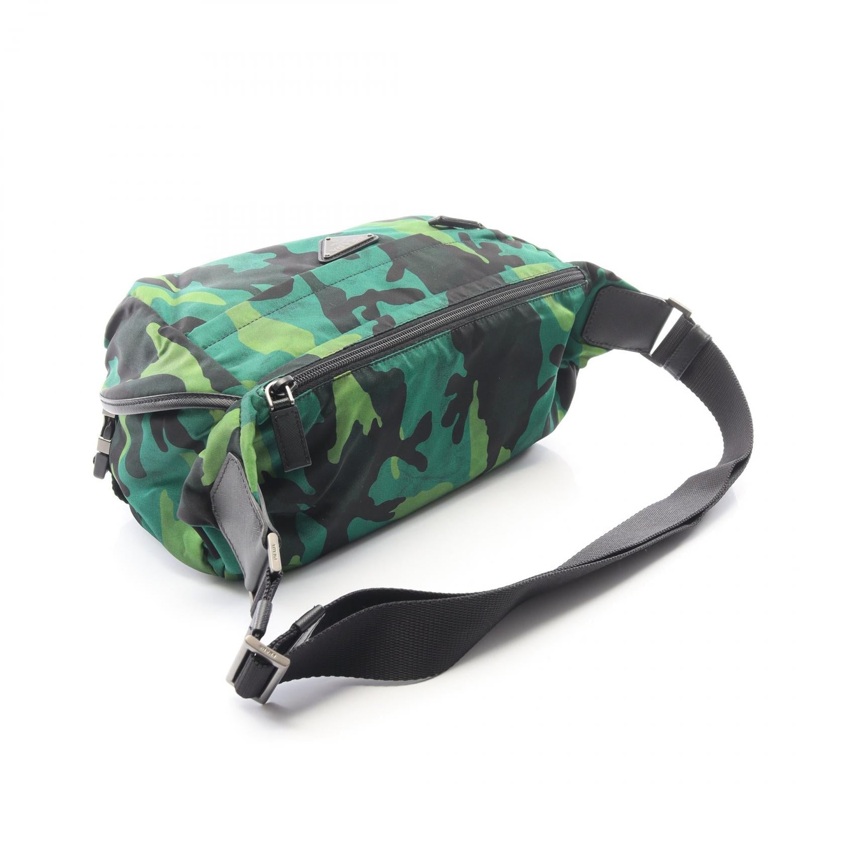 プラダ TESSUTO CAMOUFL ナイロン サフィアーノレザー ショルダーバッグ