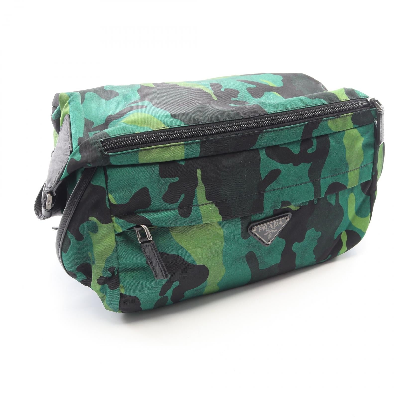 プラダ TESSUTO CAMOUFL ナイロン サフィアーノレザー ショルダーバッグ