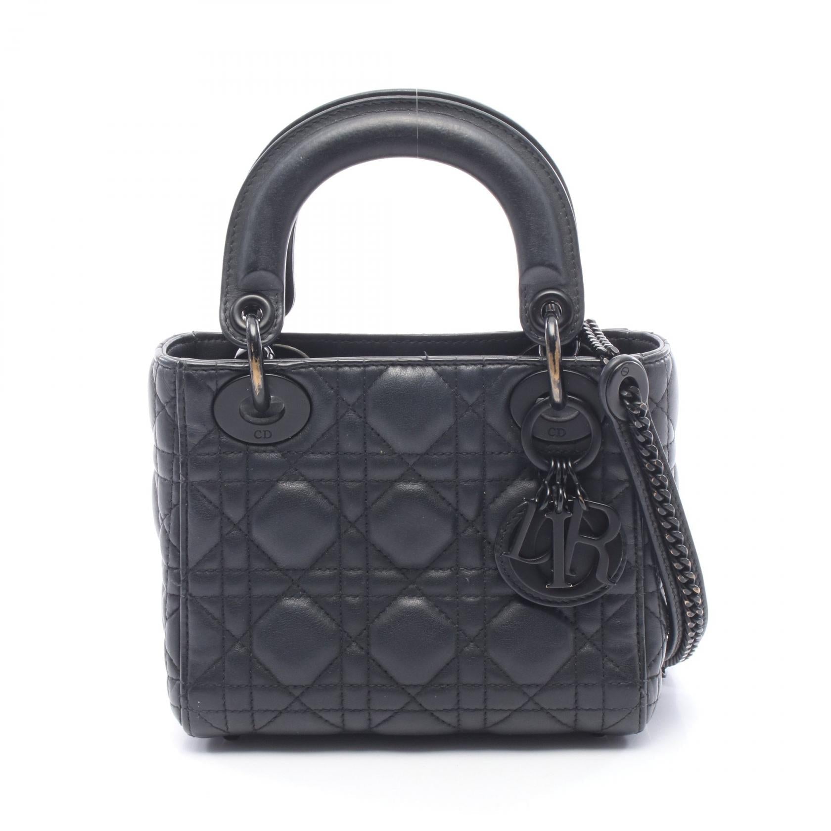 クリスチャンディオール LADY DIOR レザー ミニハンドバッグ
