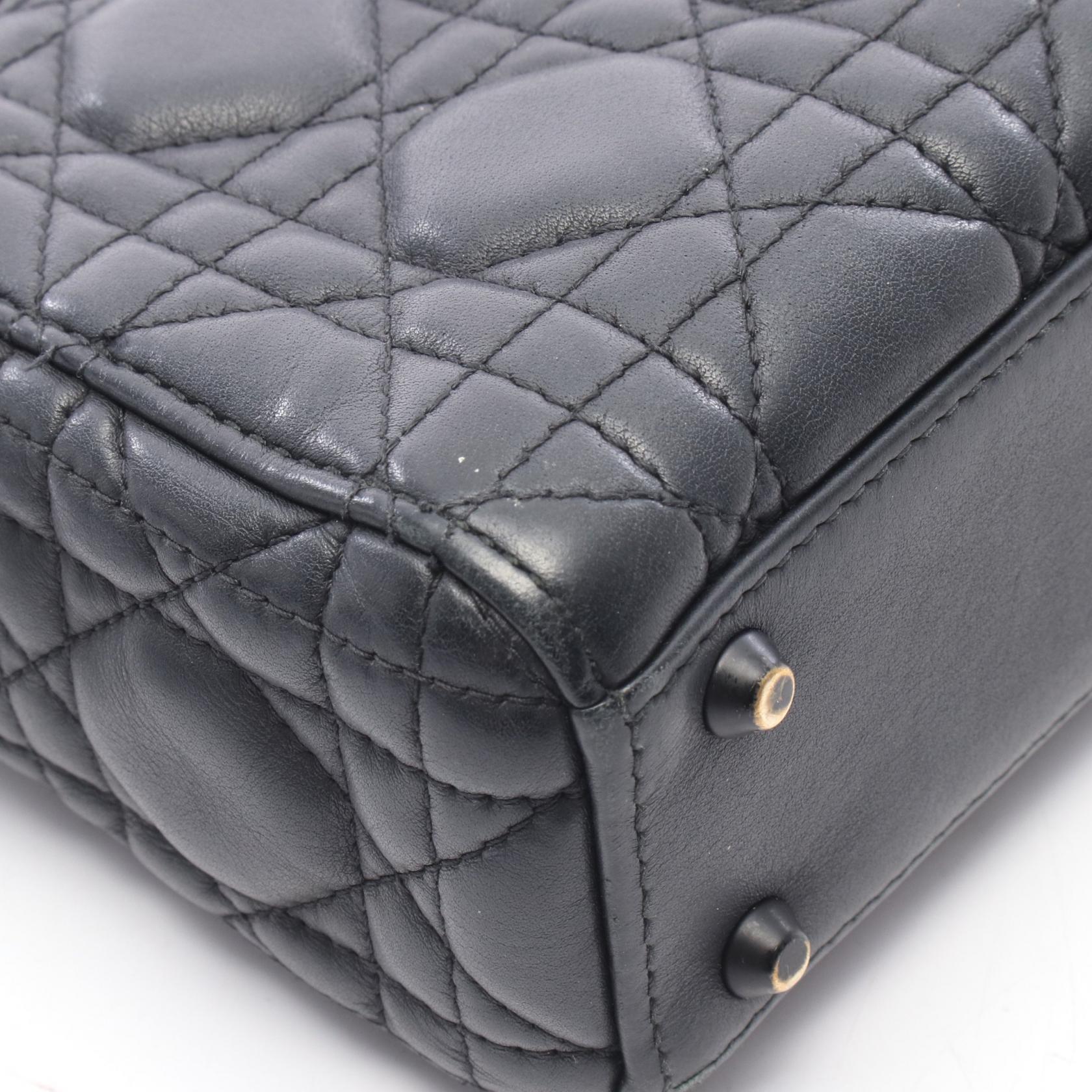 クリスチャンディオール LADY DIOR レザー ミニハンドバッグ