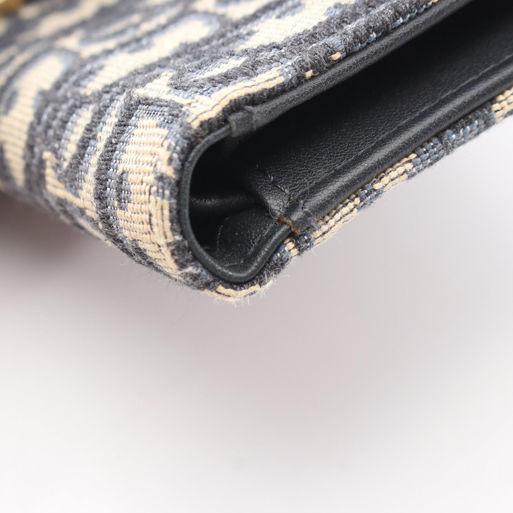 ディオール Saddle Lotus キャンバス三つ折り財布