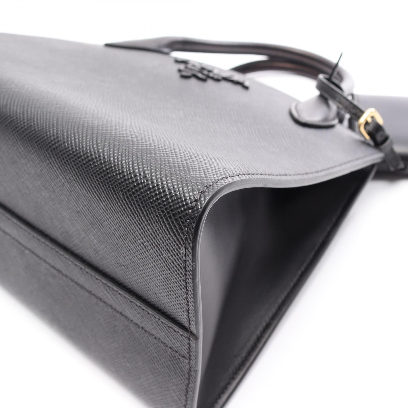 プラダ SAFFIANO CUIR C モノクローム 2wayハンドバッグ