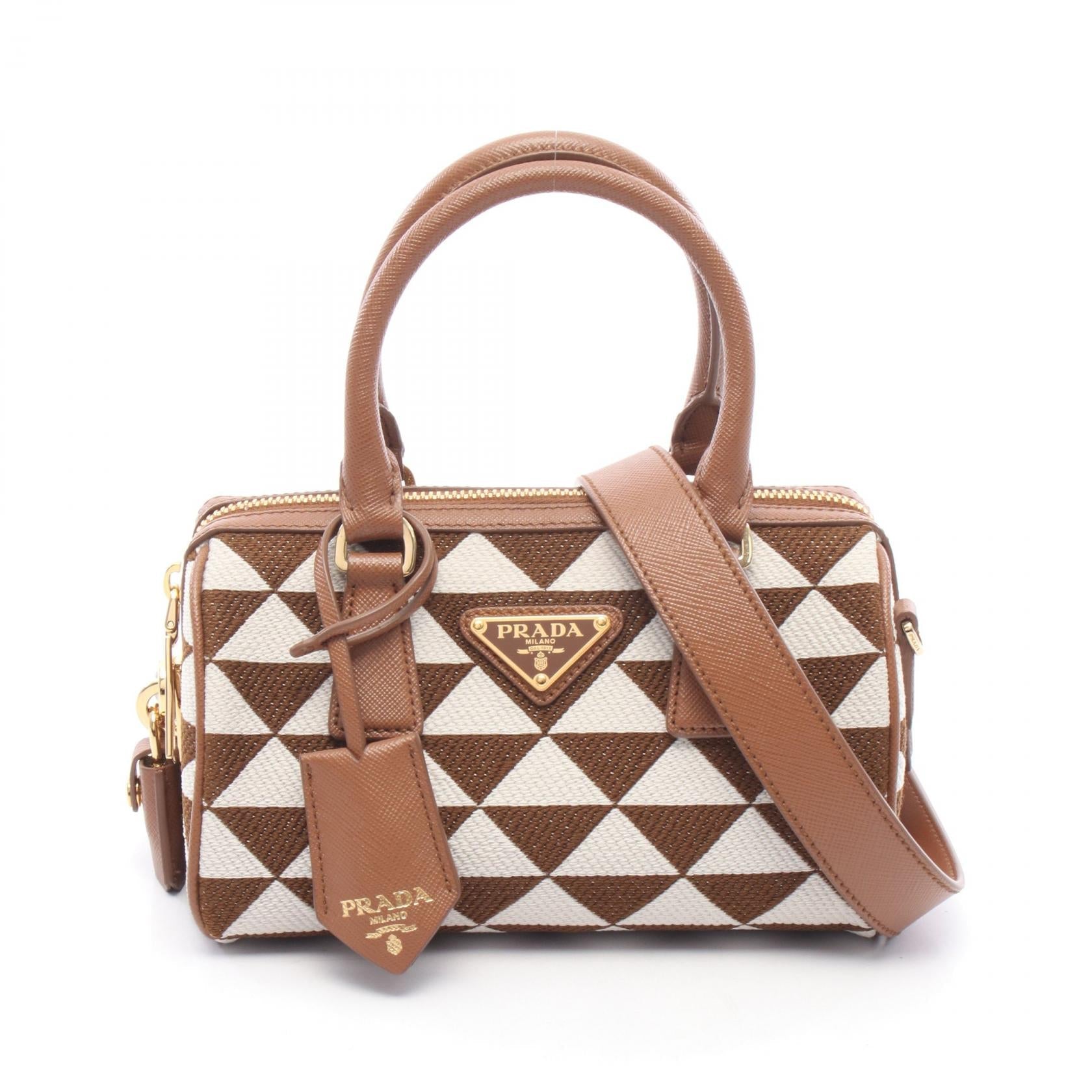 プラダ TRIANGOLO JACQU キャンバス ハンドバッグ