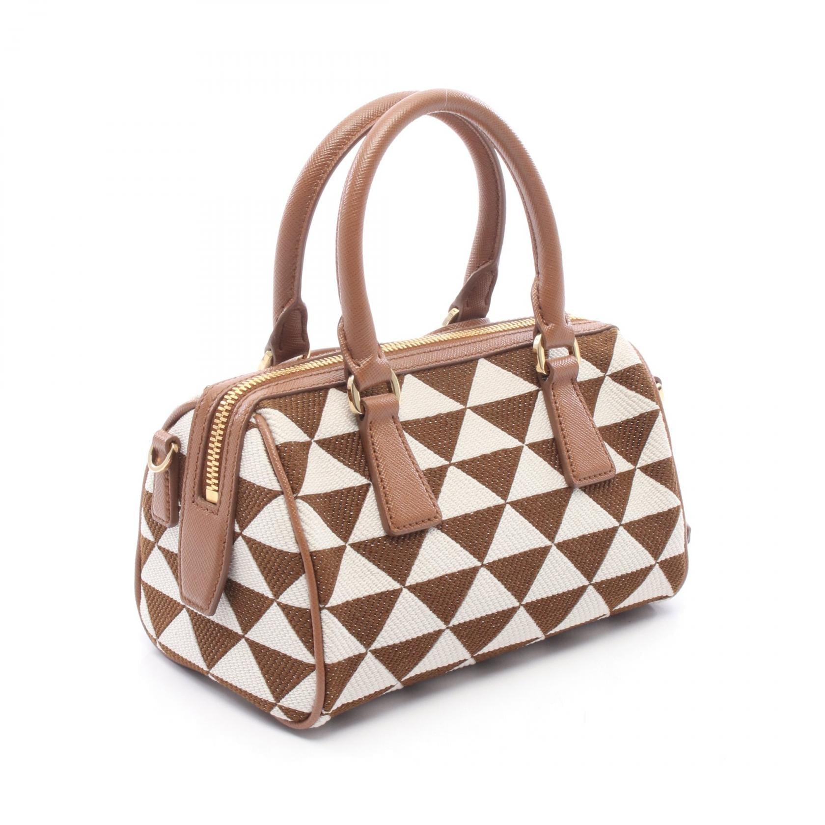 プラダ TRIANGOLO JACQU キャンバス ハンドバッグ