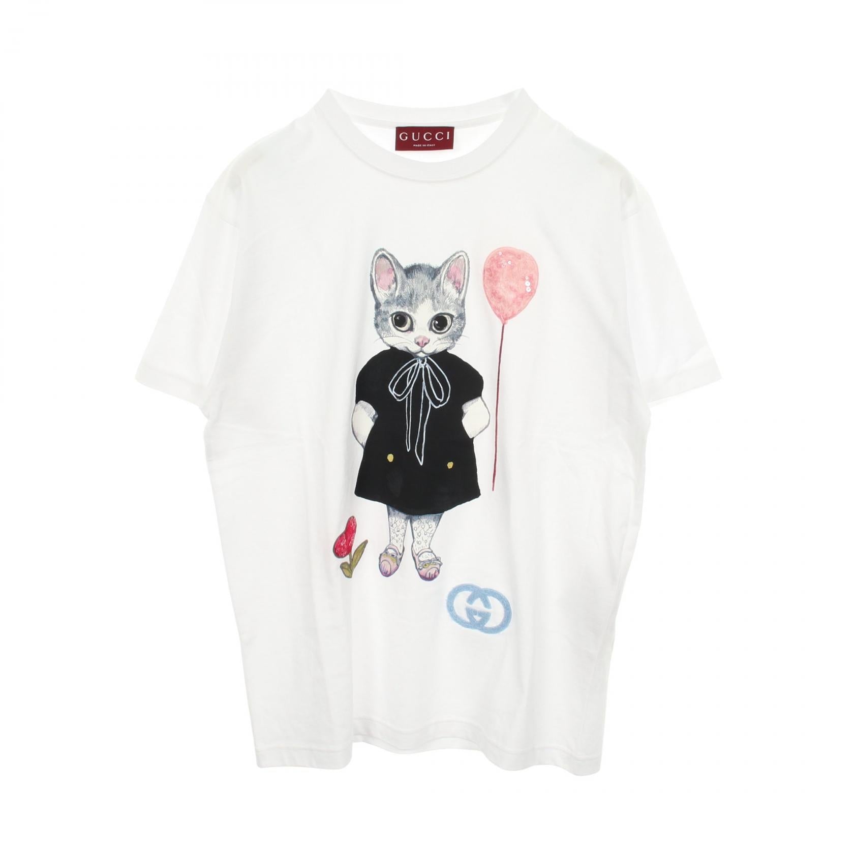グッチ × ヒグチユウコ 日本限定 ネコ スパンコール コットン 半袖Tシャツ