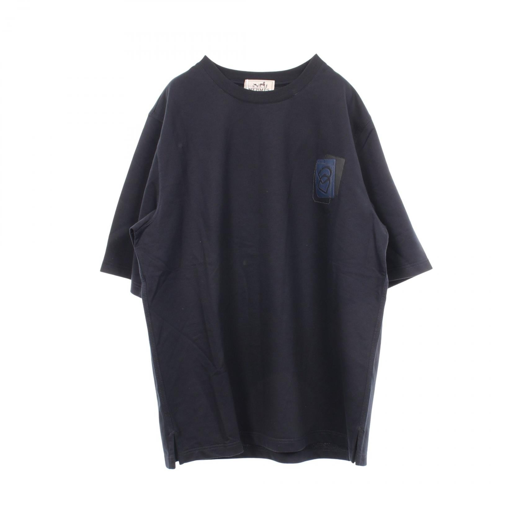エルメス レザーパッチ コットン半袖Tシャツ
