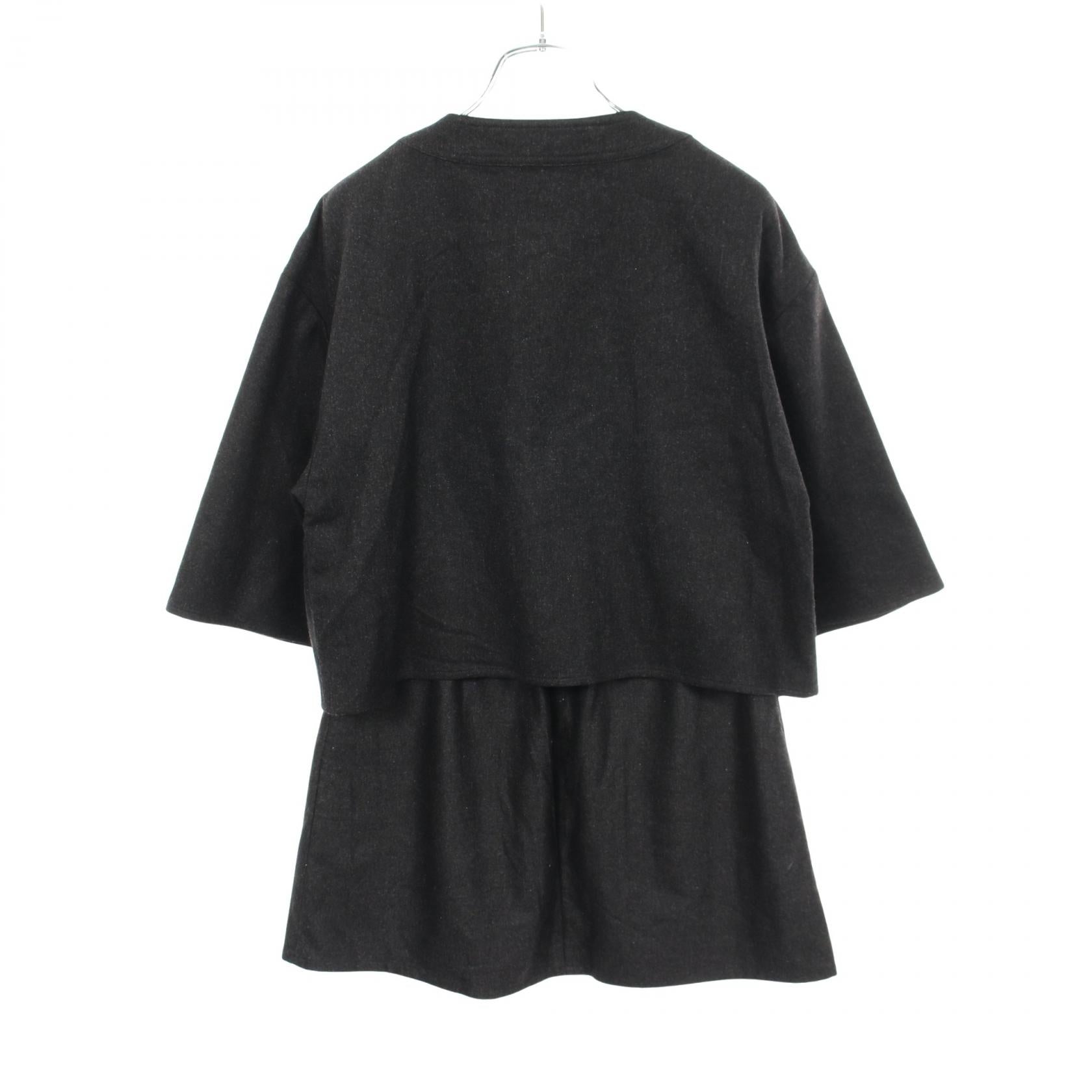 セリーヌ カシミヤノーカラーセットアップ