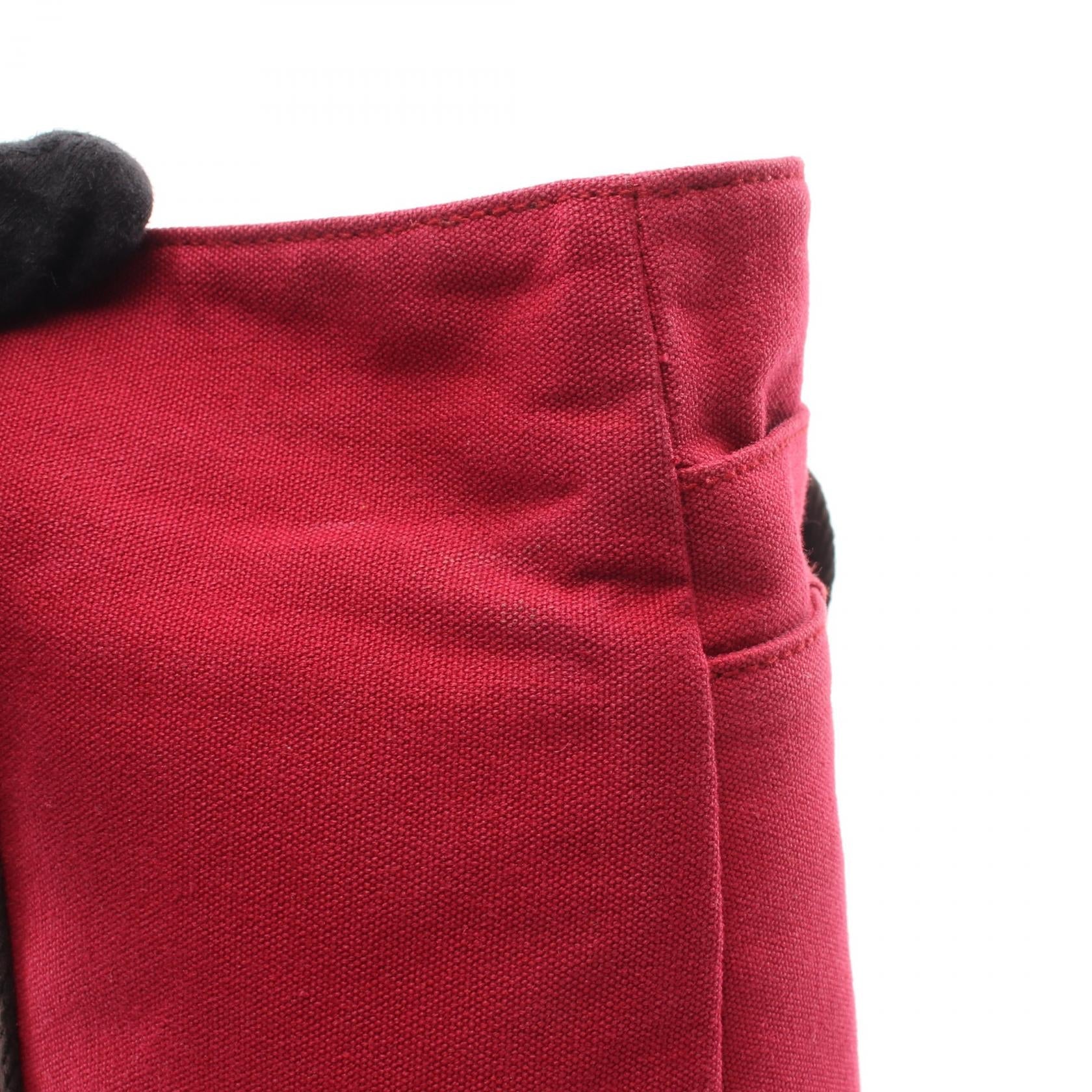 エルメス トロカホリゾンタルMM キャンバス レザー トートバッグ