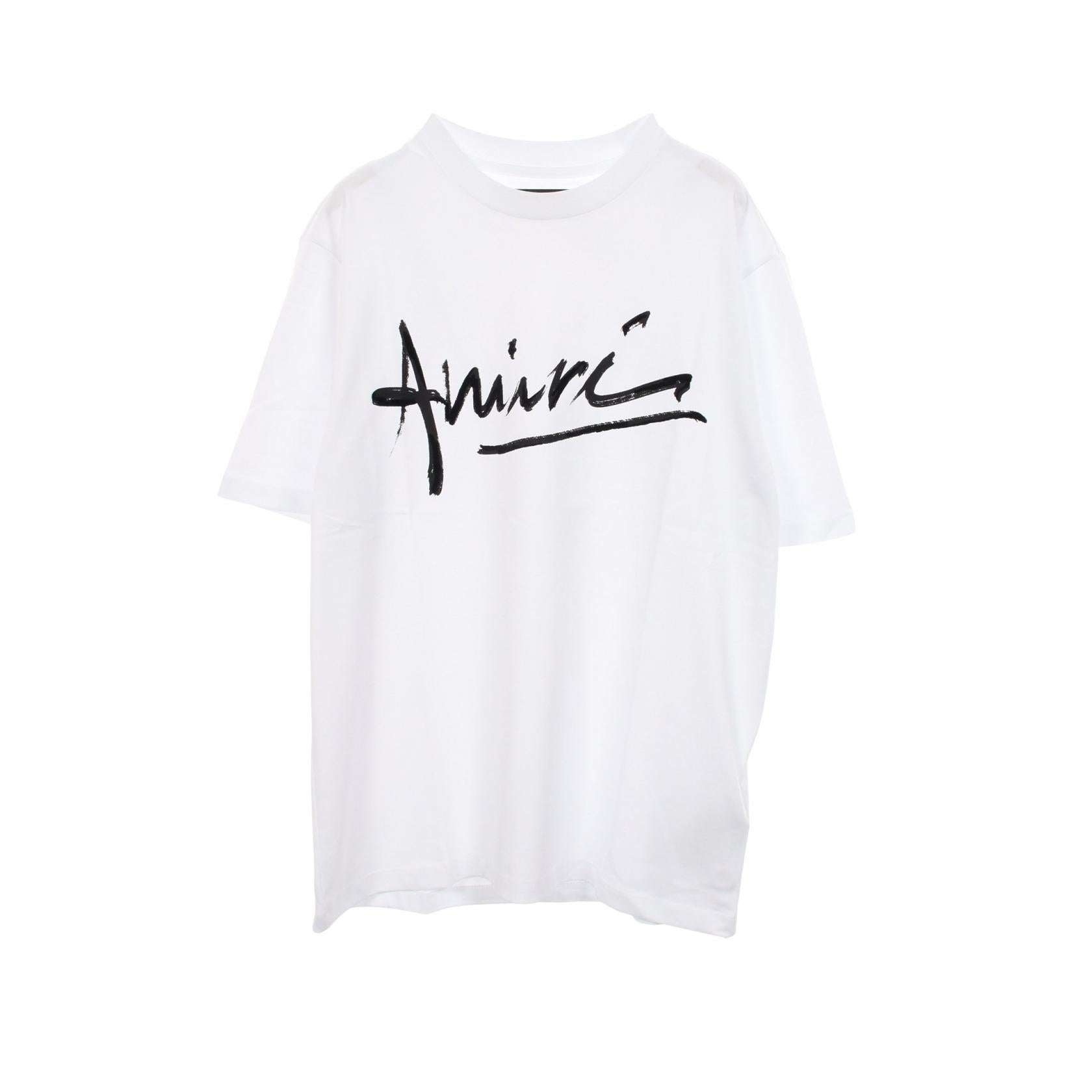 アミリ Script コットン 半袖Tシャツ
