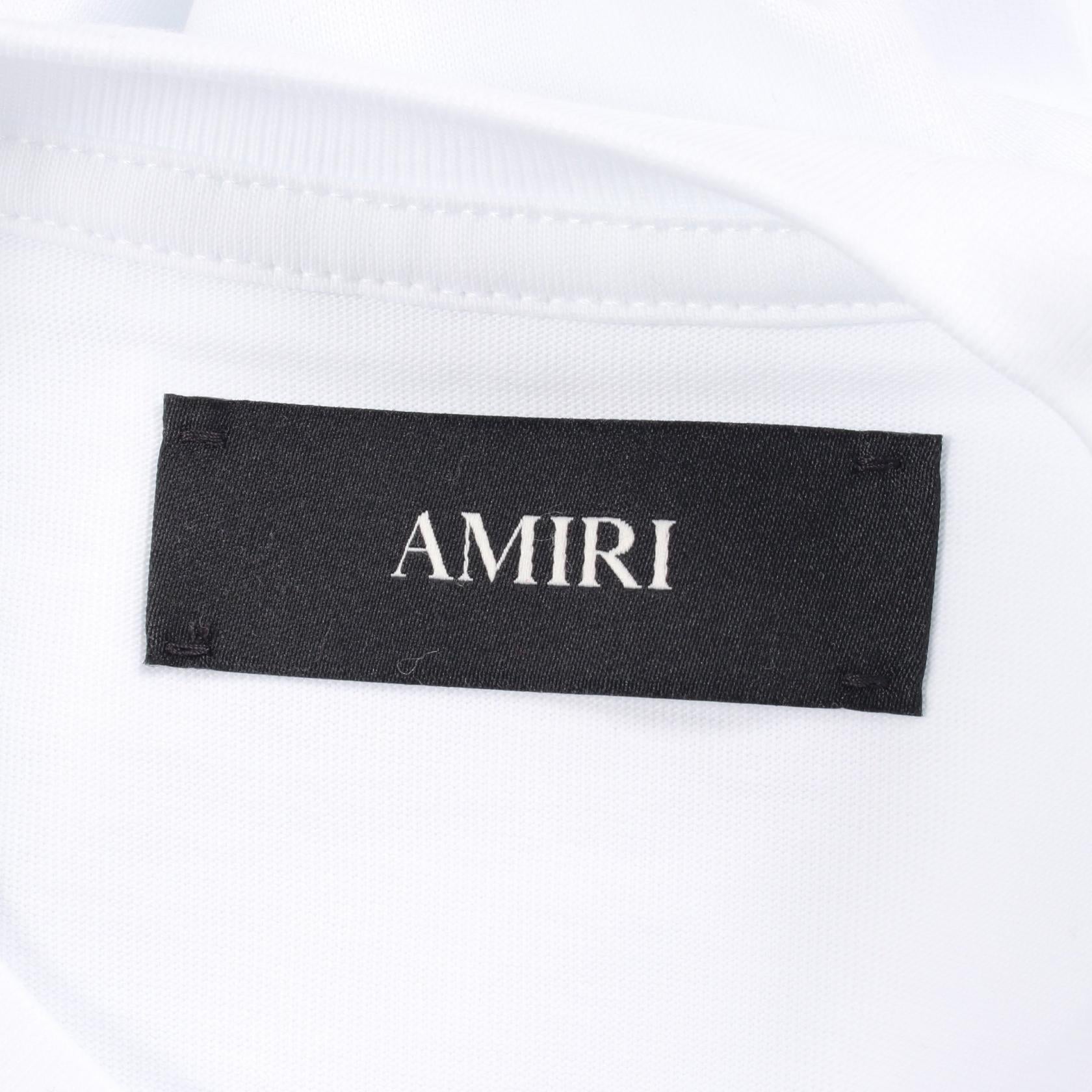 アミリ Script コットン 半袖Tシャツ