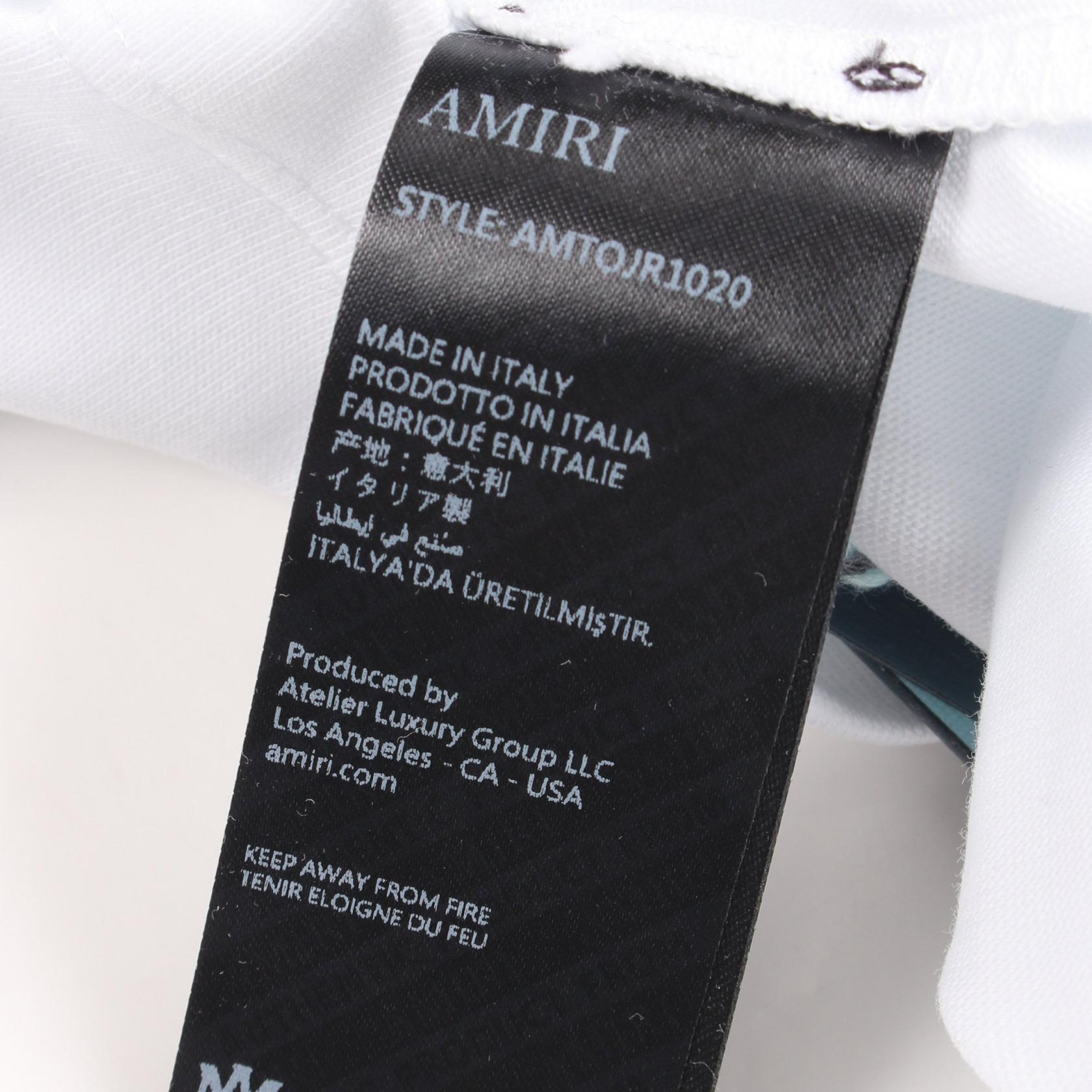 アミリ Script コットン 半袖Tシャツ
