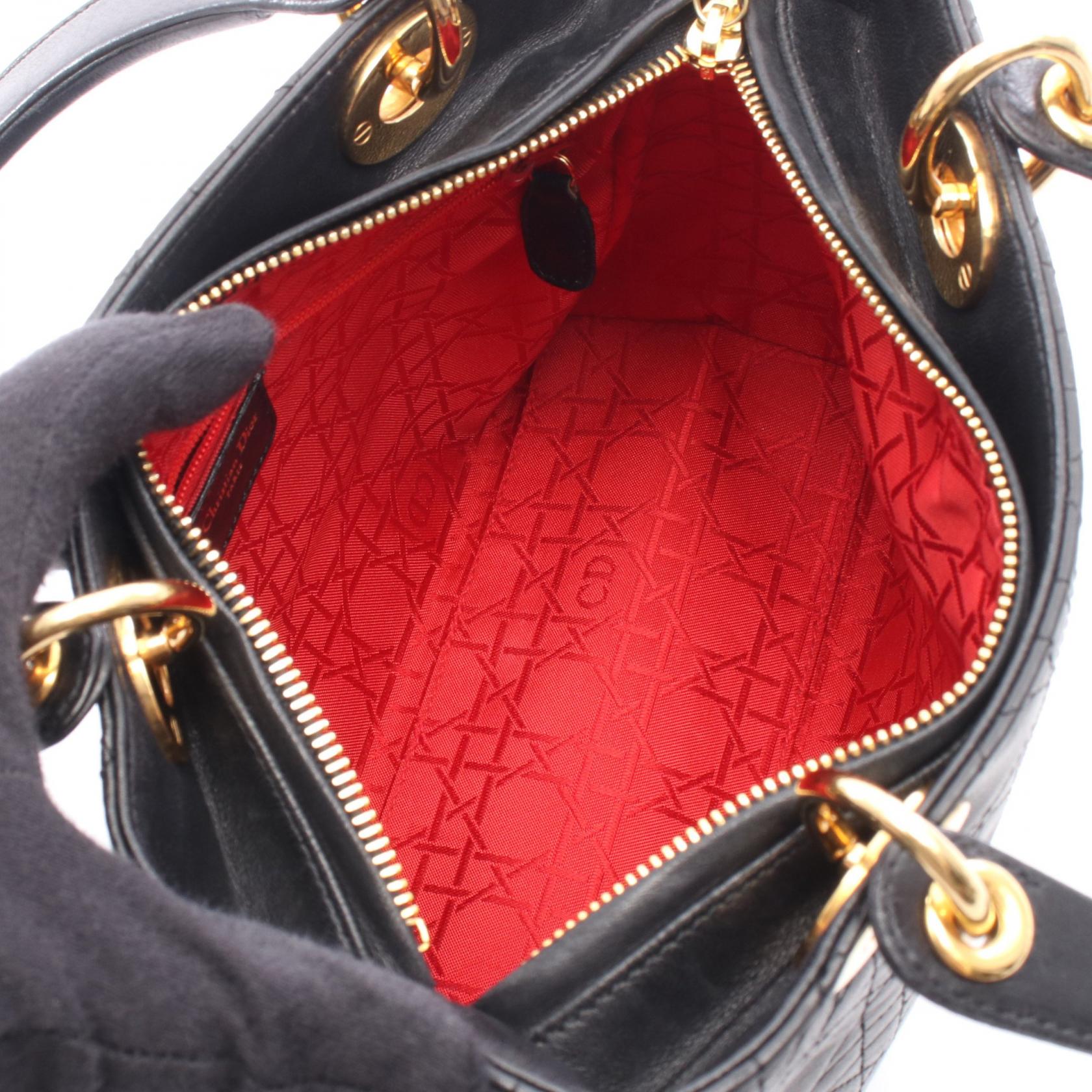 ディオール LADY DIOR レザーハンドバッグ