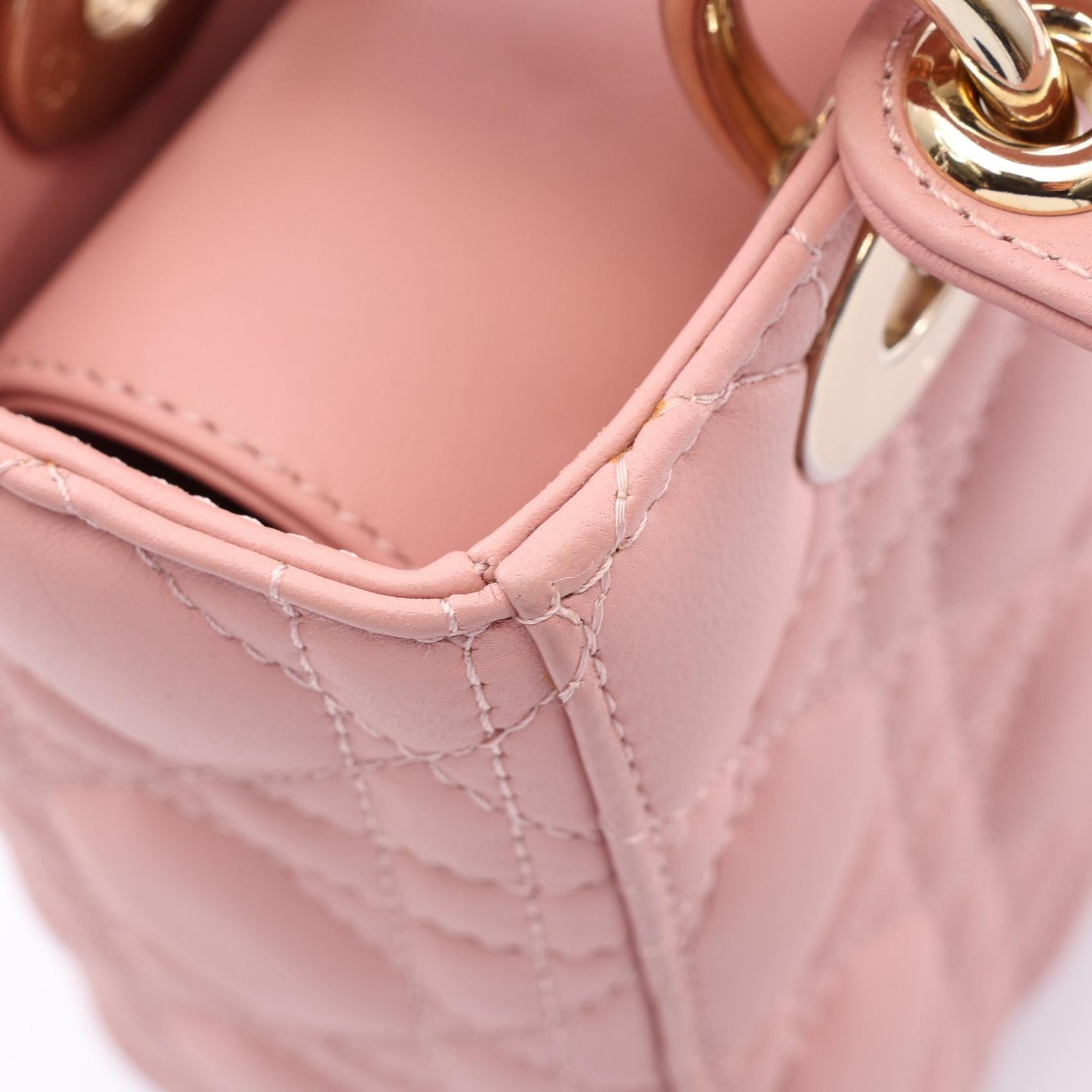 ディオール LADY DIOR MY ABCDIOR レザーハンドバッグ
