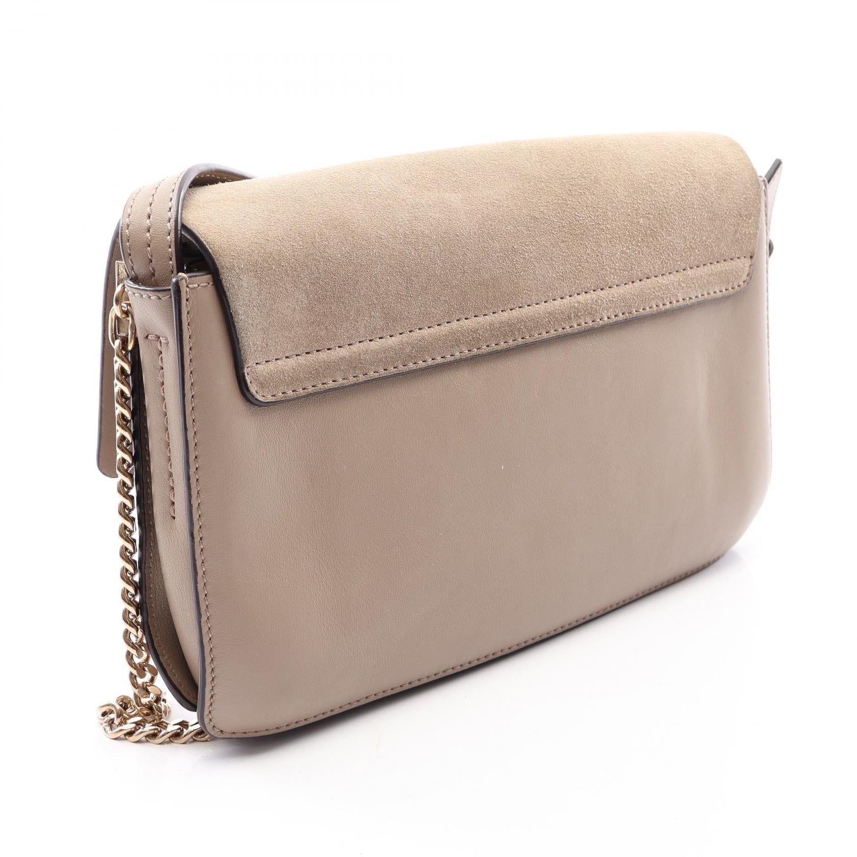 クロエ FAYE レザースエードショルダーバッグ