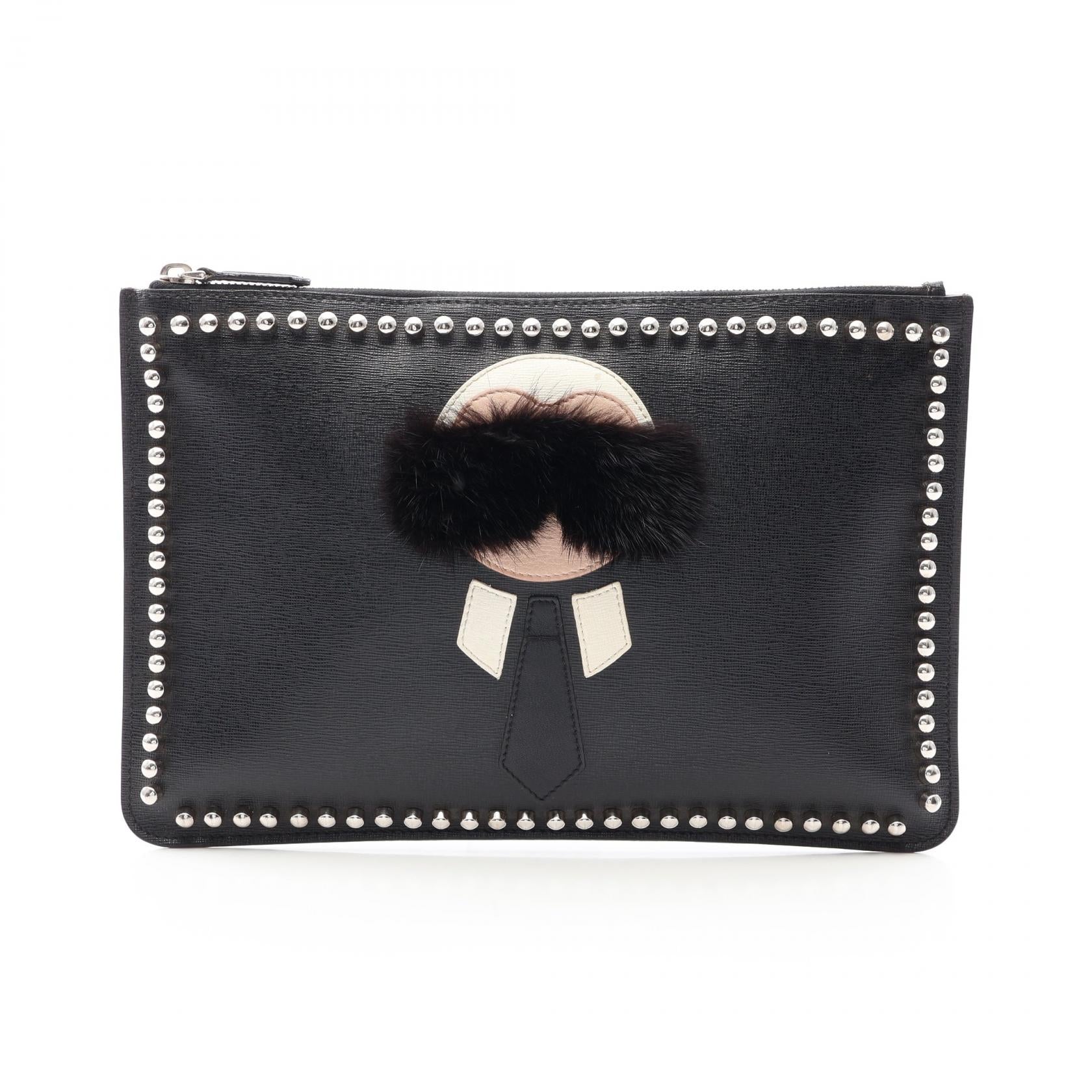 フェンディ KARLITO レザーセカンドバッグ
