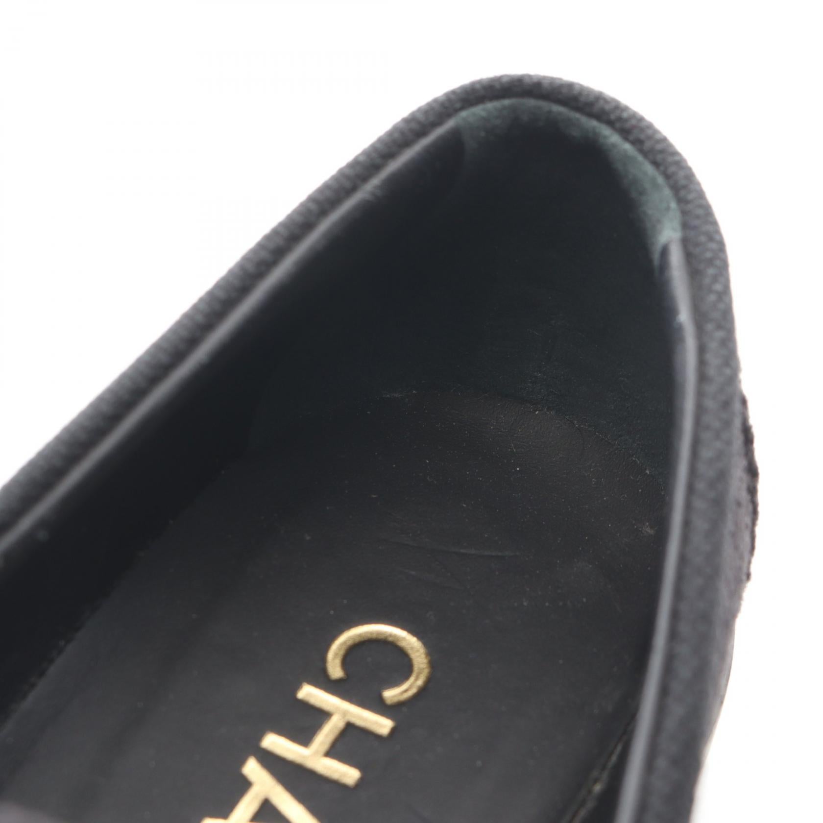 シャネル ココマーク ファブリックローファー