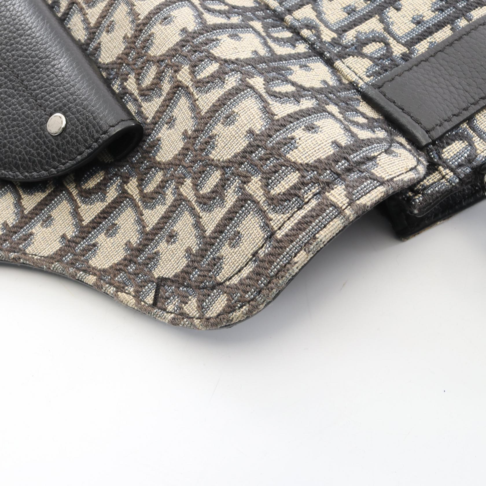 ディオール SADDLE オブリーク キャンバス レザー ウエストバッグ