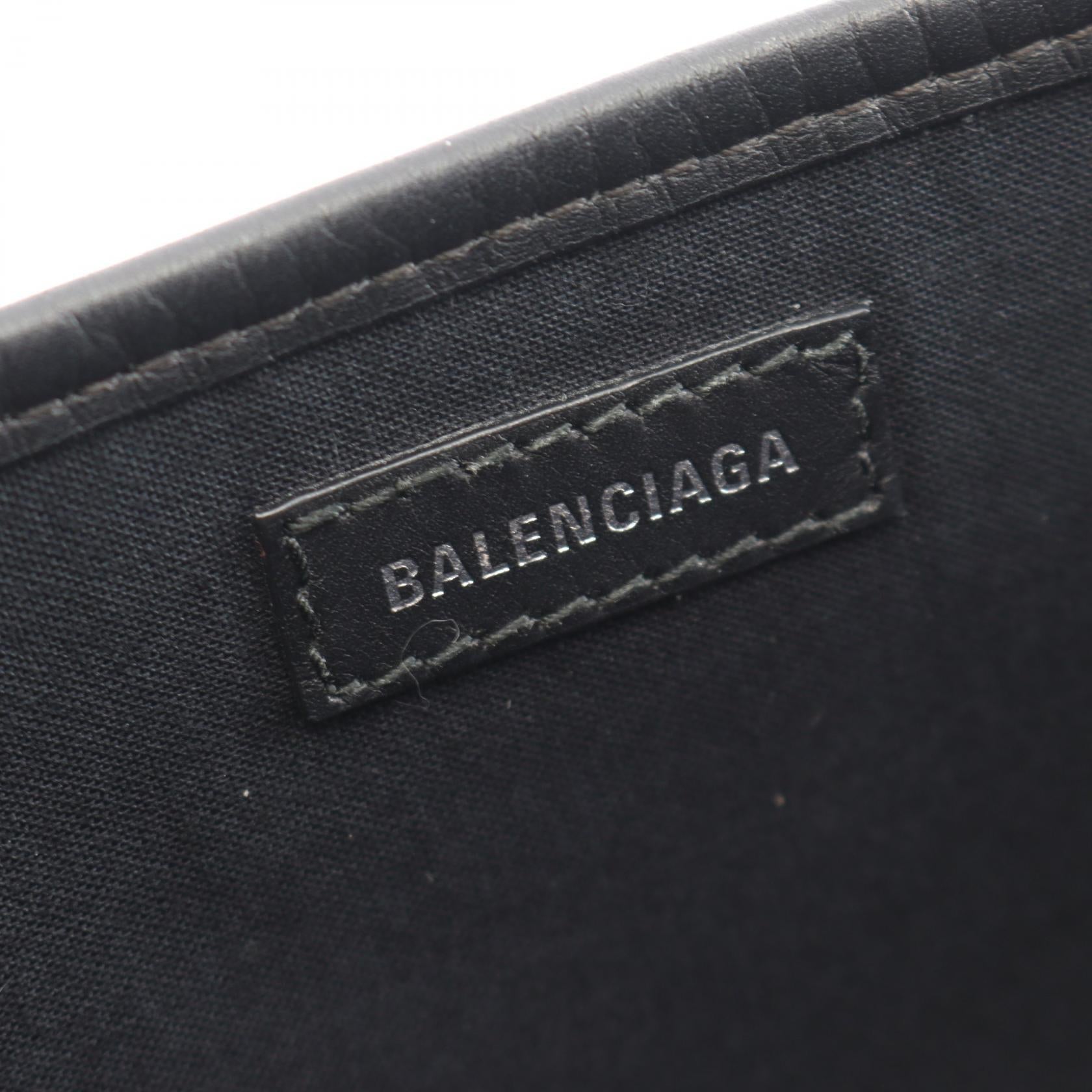 バレンシアガ NAVY CABAS S キャンバス レザー トートバッグ