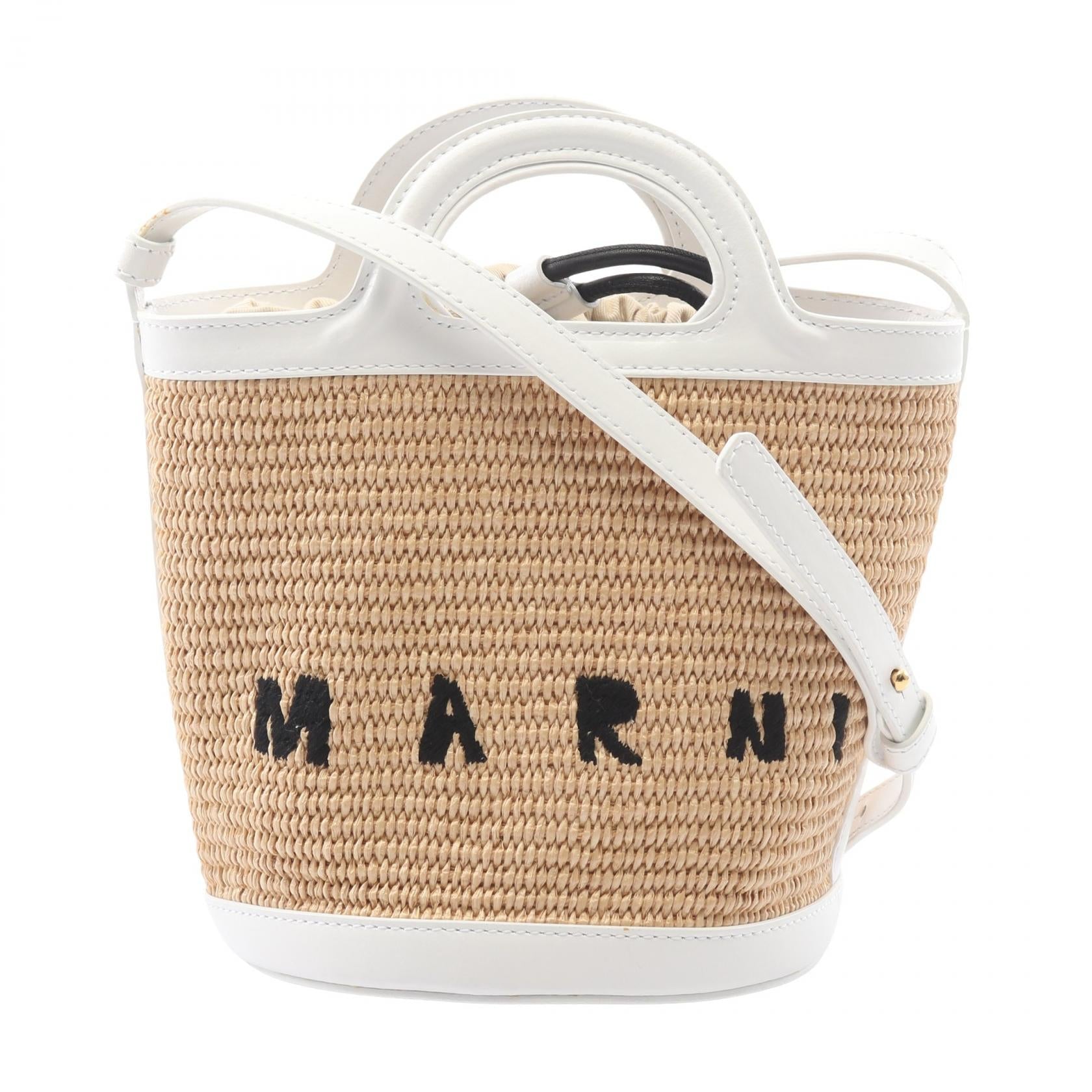 マルニ TROPICALIA BASKET BAG SMALL ナイロン レザー コットン 2wayショルダーバッグ
