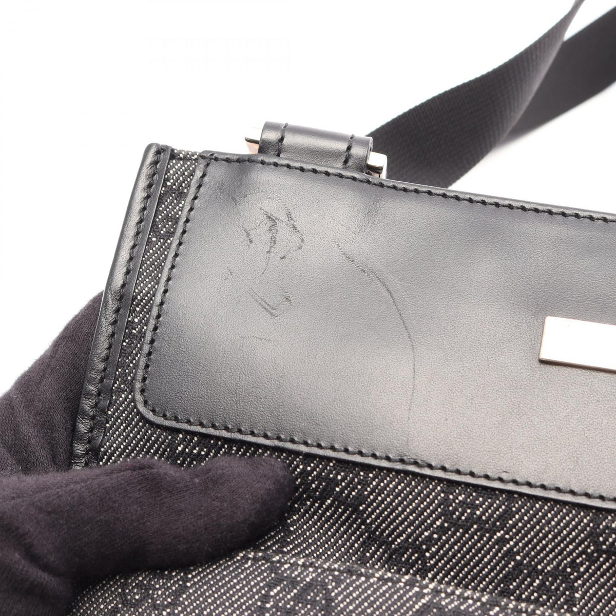 グッチ GGキャンバス レザー ショルダーバッグ