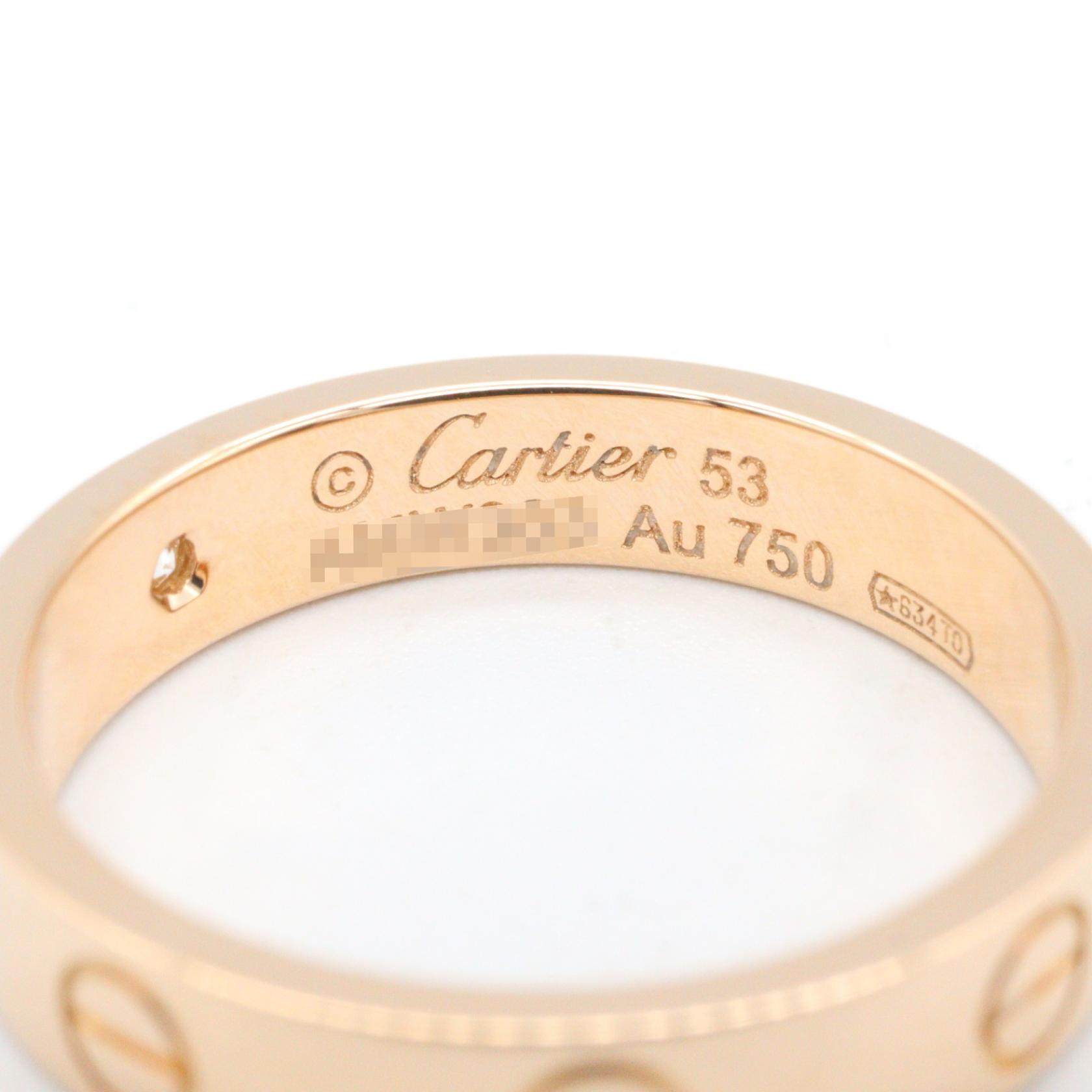 カルティエ ミニラブリング Au750 ダイヤモンドリング 53号