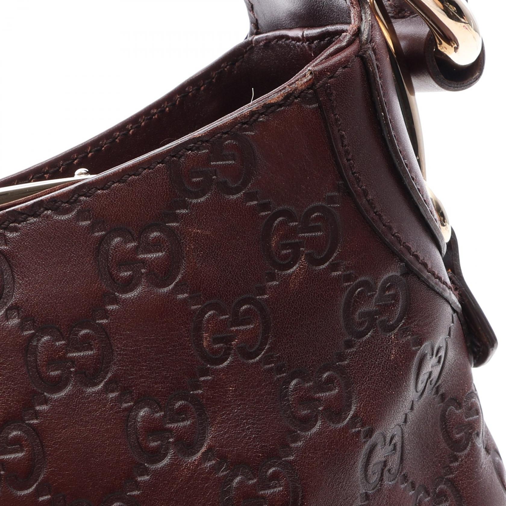 グッチ ホースビット グッチシマ レザーショルダーバッグ