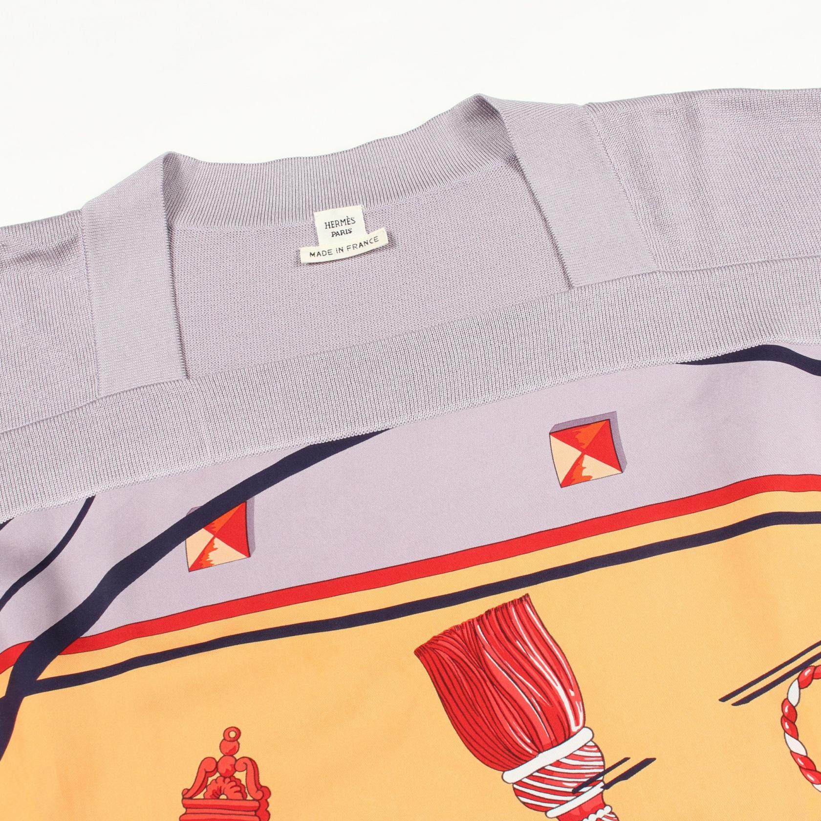 エルメス ツイルレーヌLES CLES シルクニットトップス36