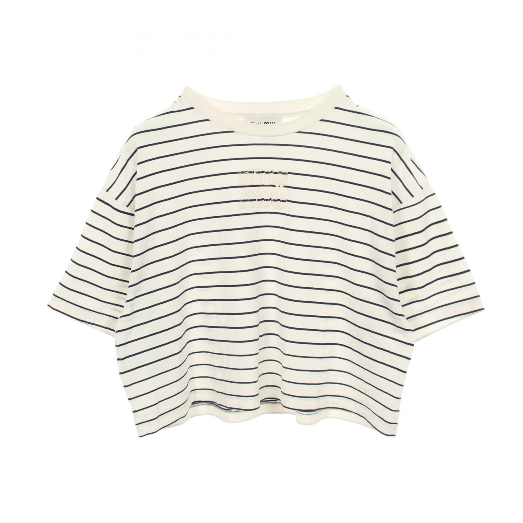 ミュウミュウ コットンクロップドTシャツ