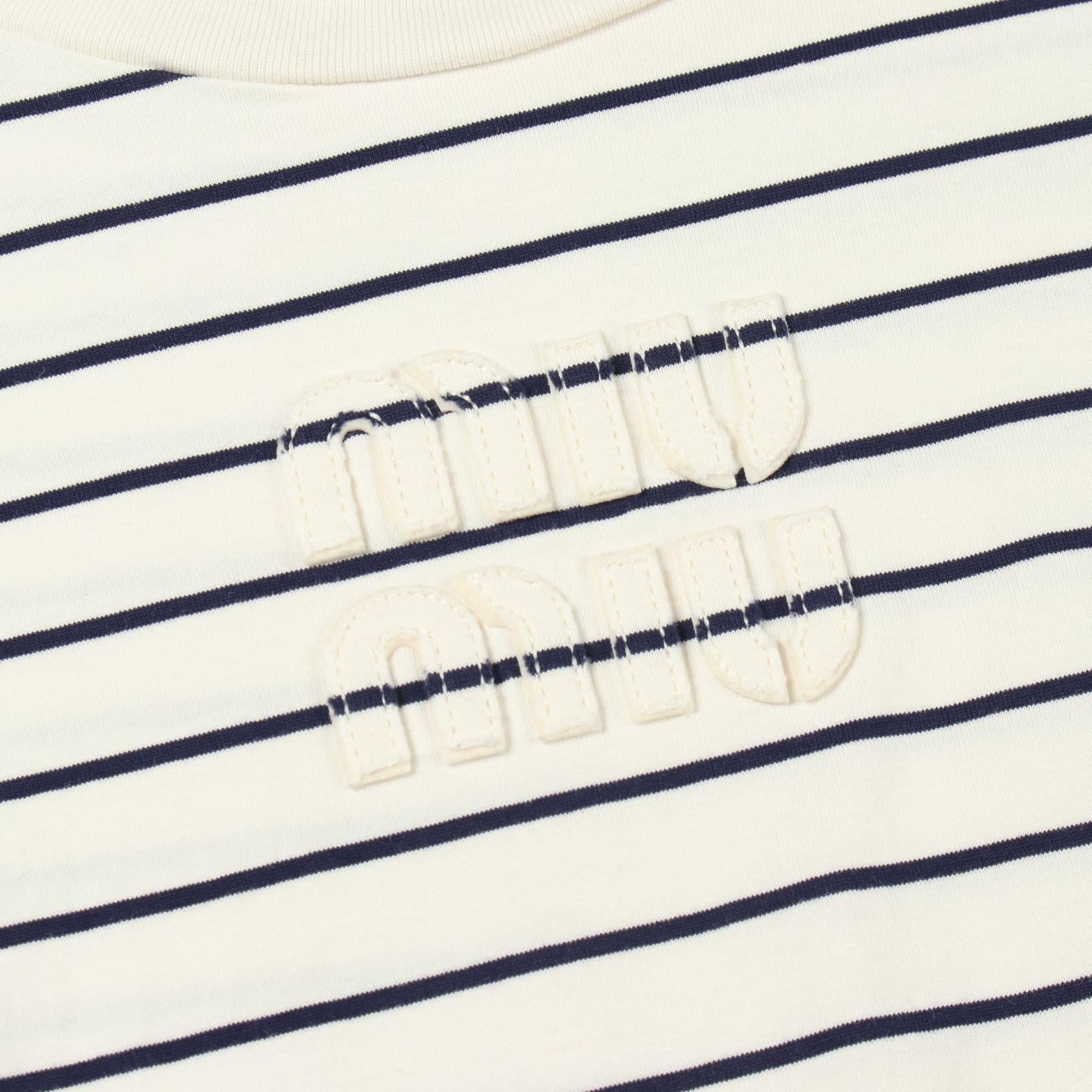ミュウミュウ コットンクロップドTシャツ