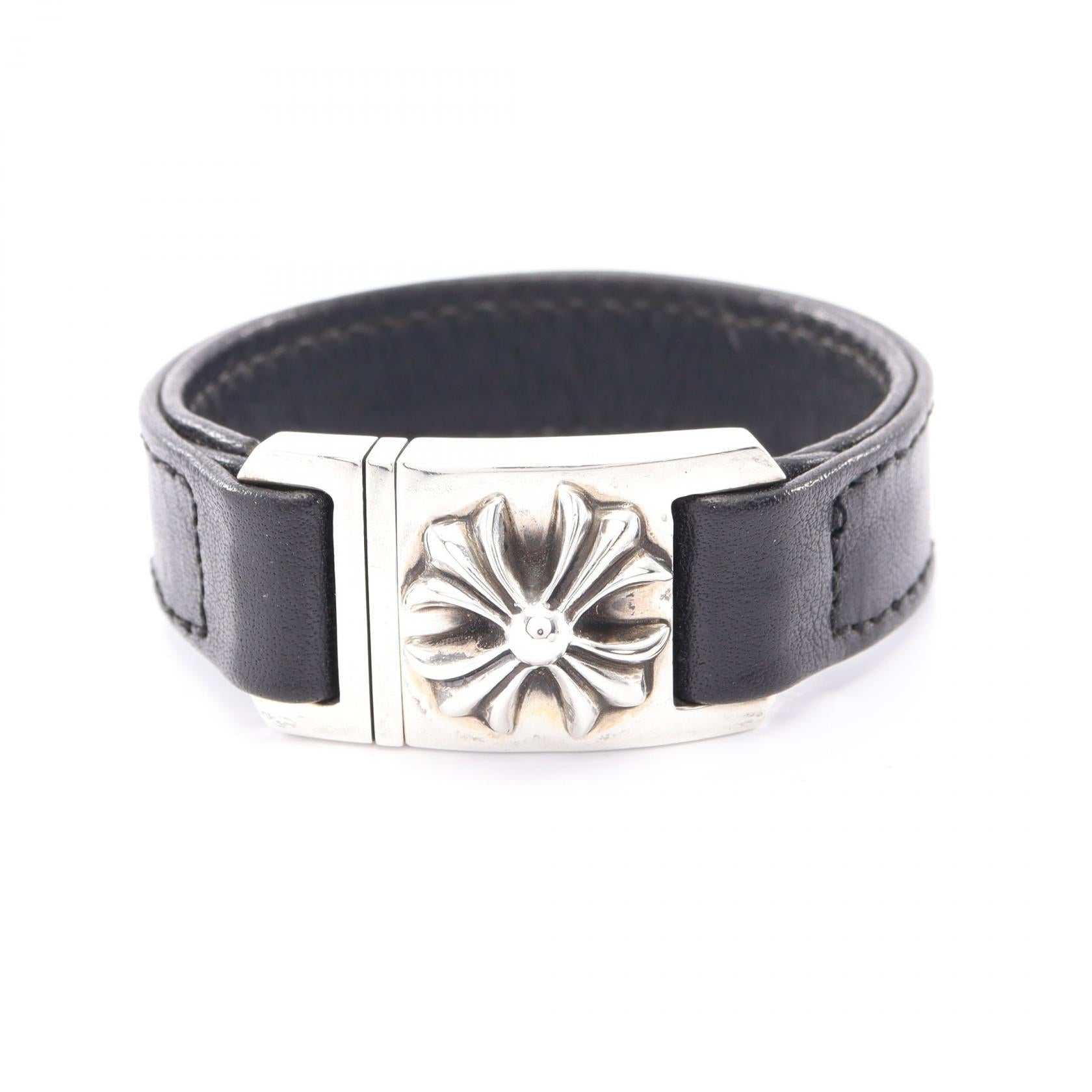 クロムハーツ HARNESS CLASP シルバー レザーブレスレット