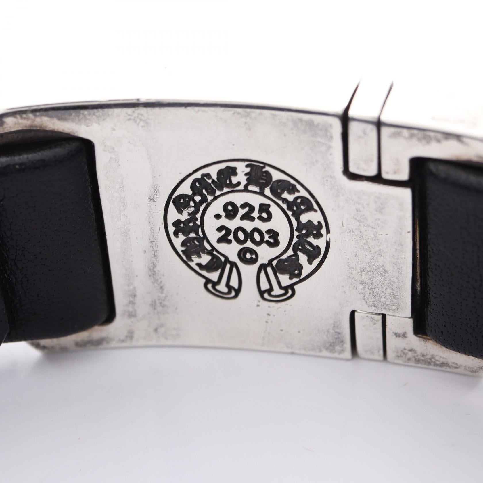 クロムハーツ HARNESS CLASP シルバー レザーブレスレット