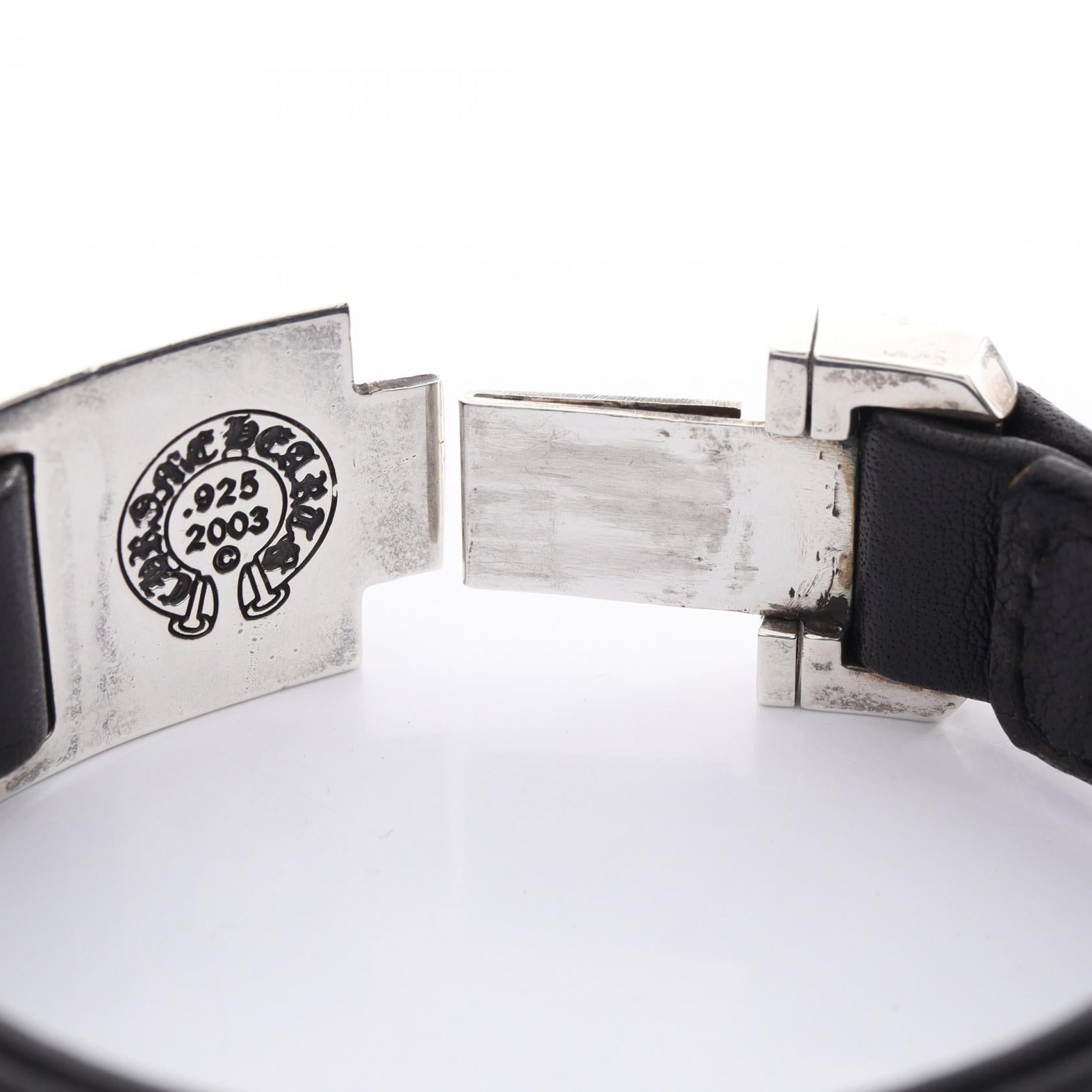 クロムハーツ HARNESS CLASP シルバー レザーブレスレット
