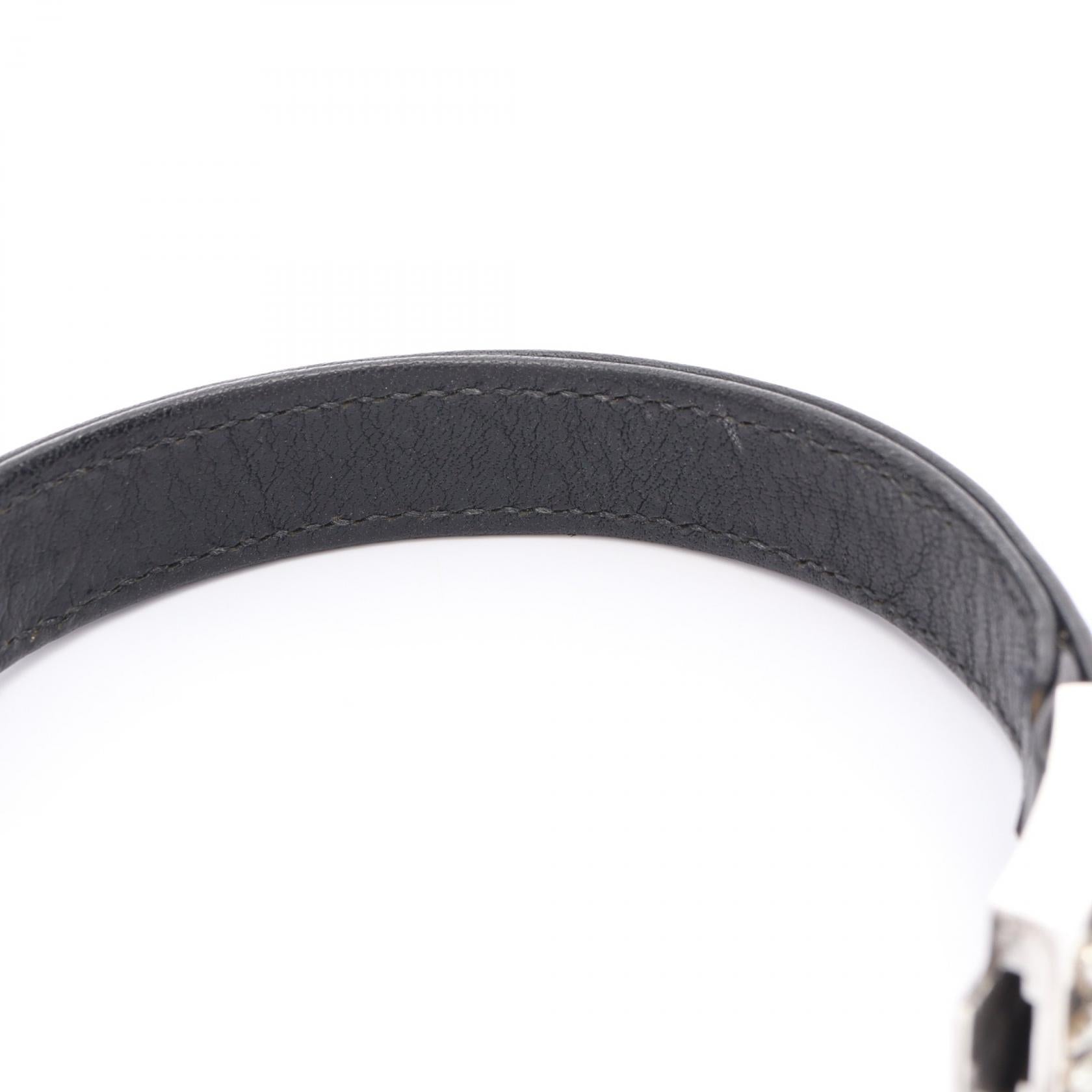 クロムハーツ HARNESS CLASP シルバー レザーブレスレット
